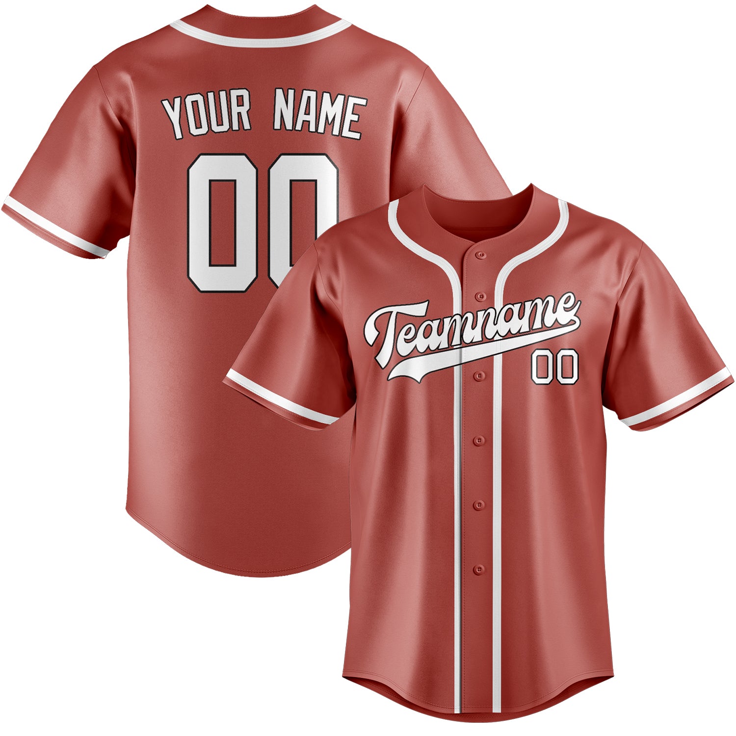 Maillot de baseball blanc personnalisé Copper Rose