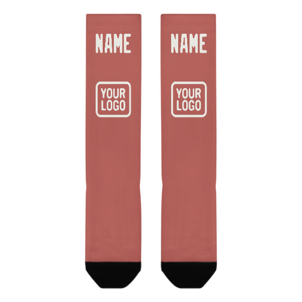 Chaussettes hautes blanches personnalisées Copper Rose