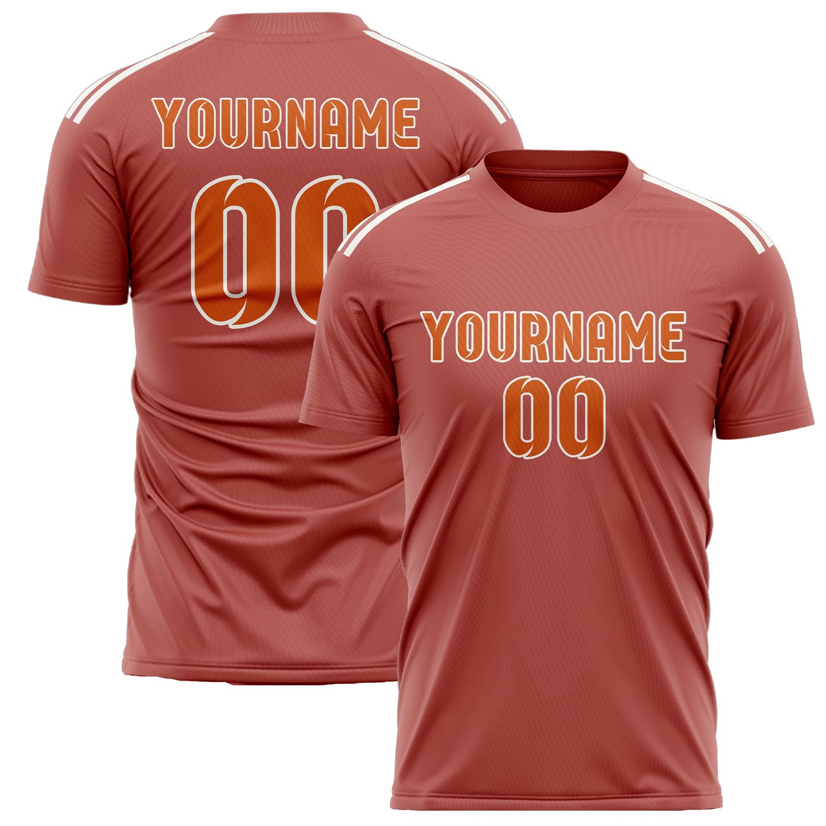 Maillot de football personnalisé Copper Rose Orange