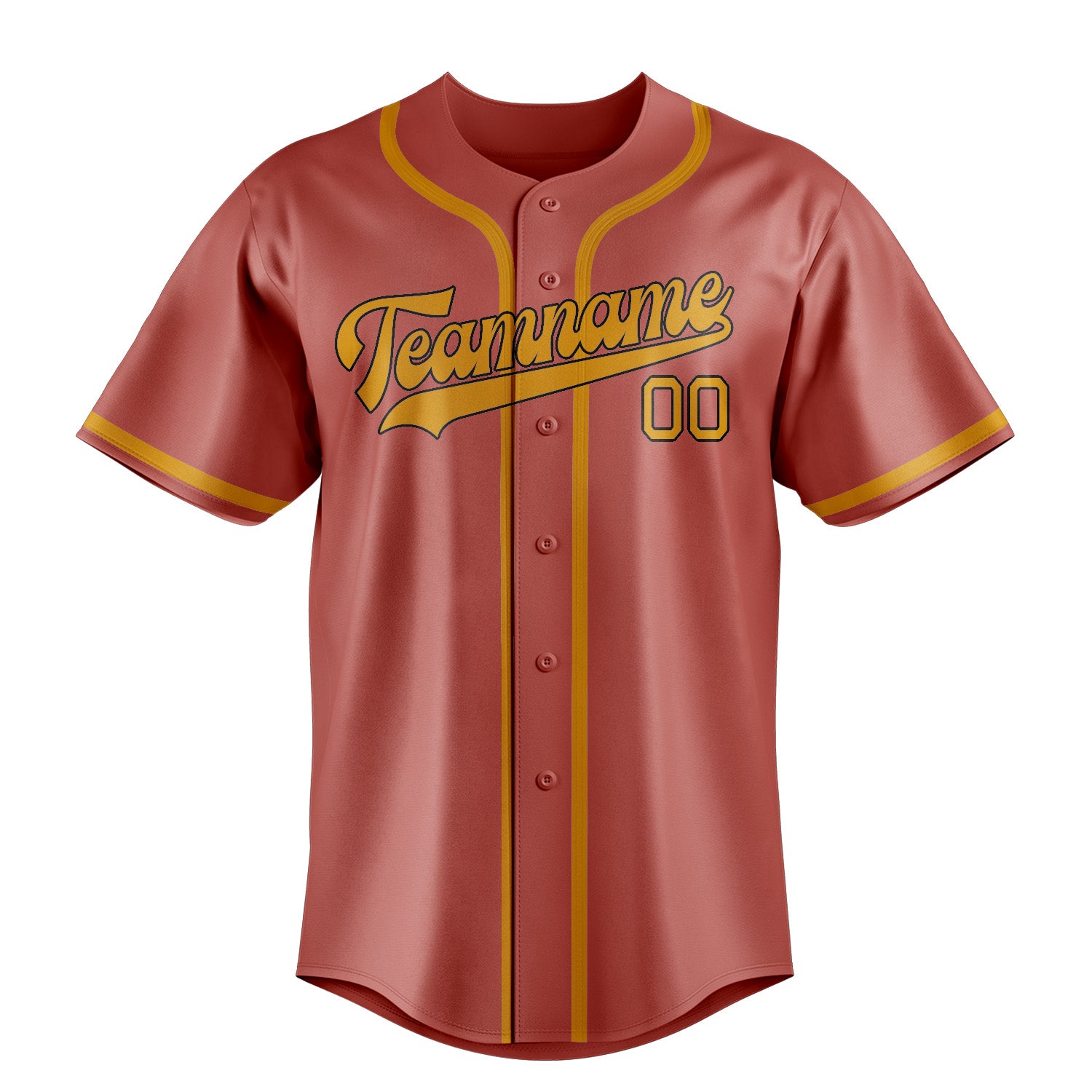 Maillot de baseball personnalisé cuivre rose jaune