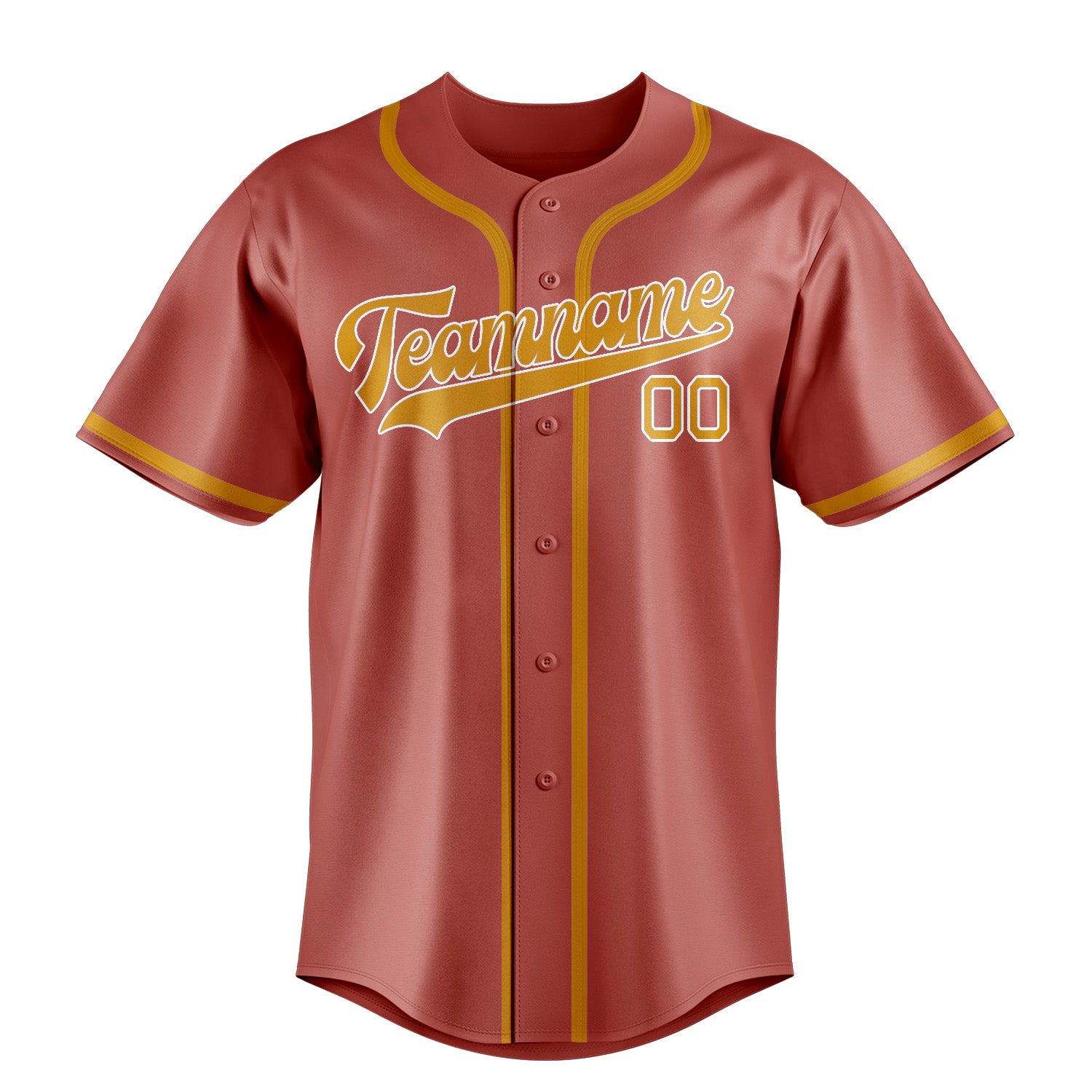 Maillot de baseball personnalisé cuivre rose jaune