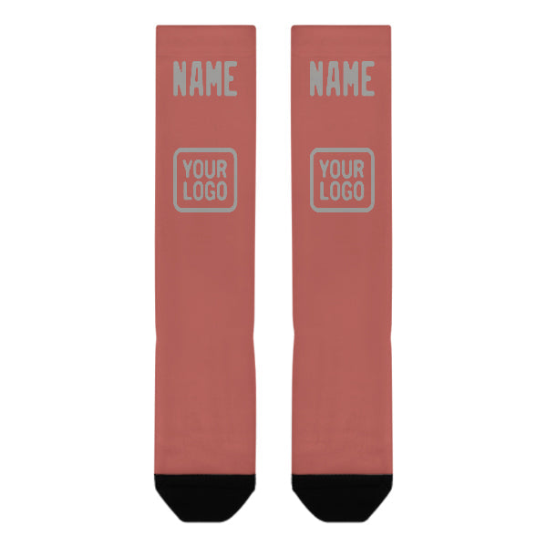 Chaussettes hautes personnalisées en cuivre rose gris