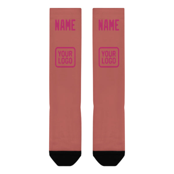Chaussettes hautes personnalisées en cuivre rose
