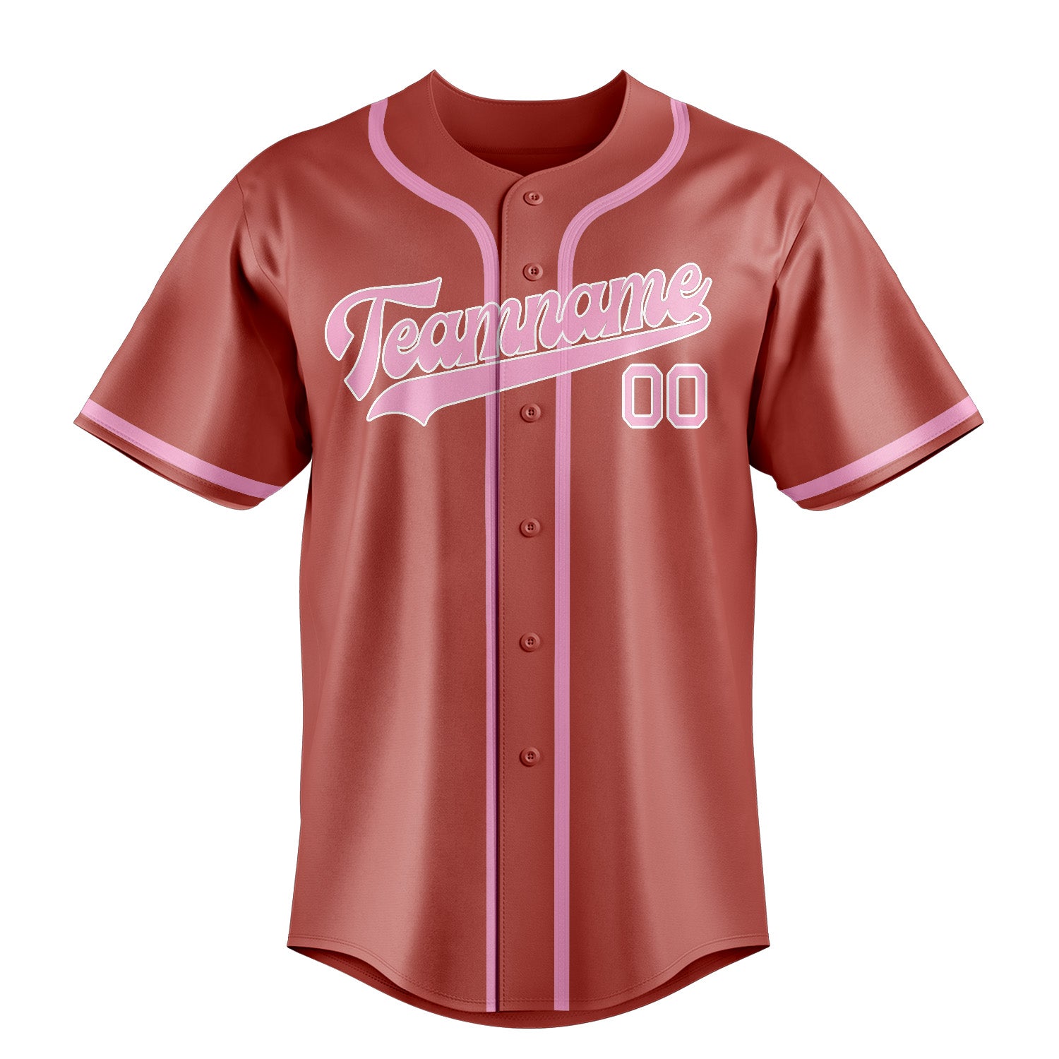 Maillot de baseball rose clair personnalisé Copper Rose