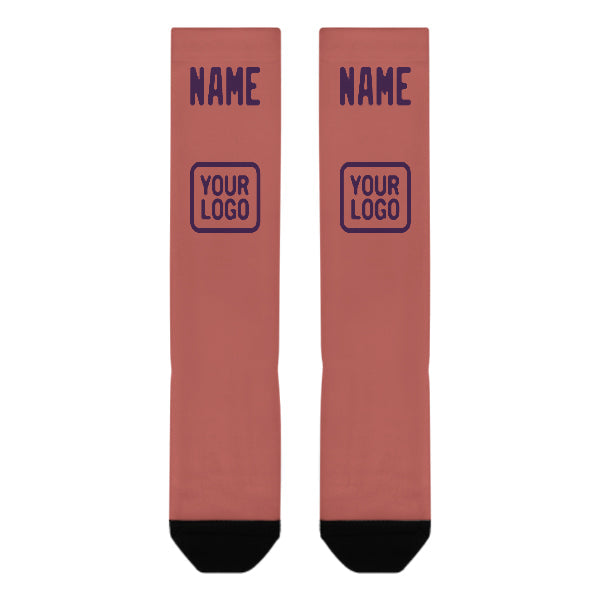 Chaussettes hautes personnalisées Copper Rose violettes