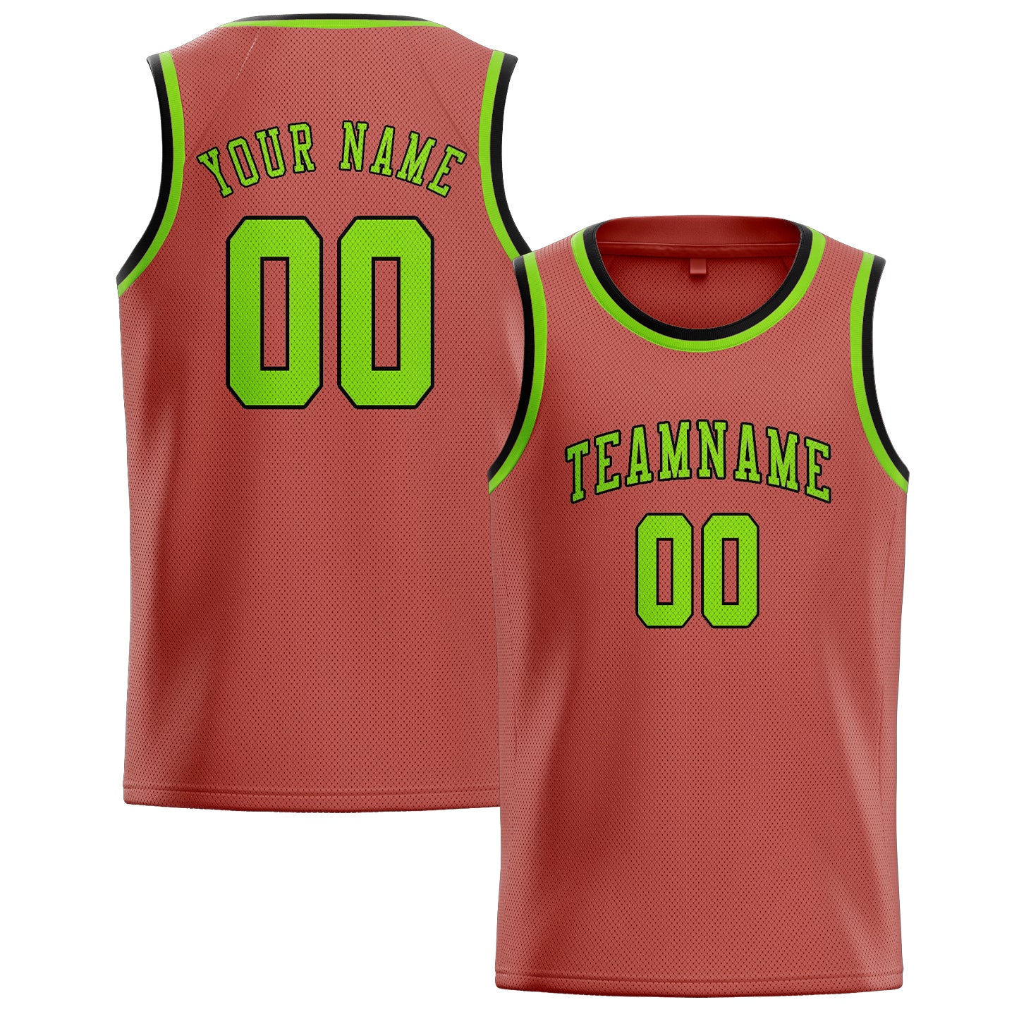 Maillot de basketball personnalisé cuivre rose vert émeraude