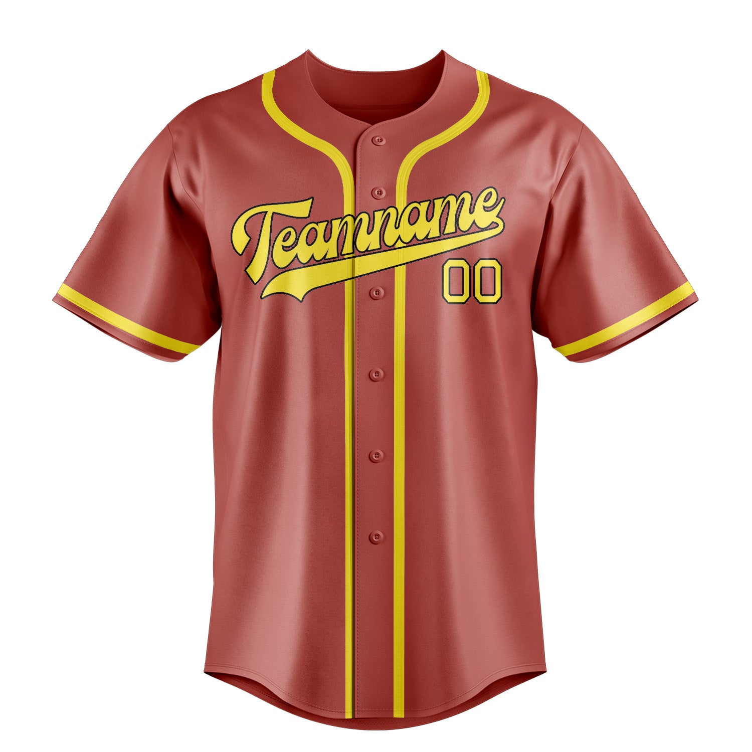 Maillot de baseball personnalisé Copper Rose jaune clair