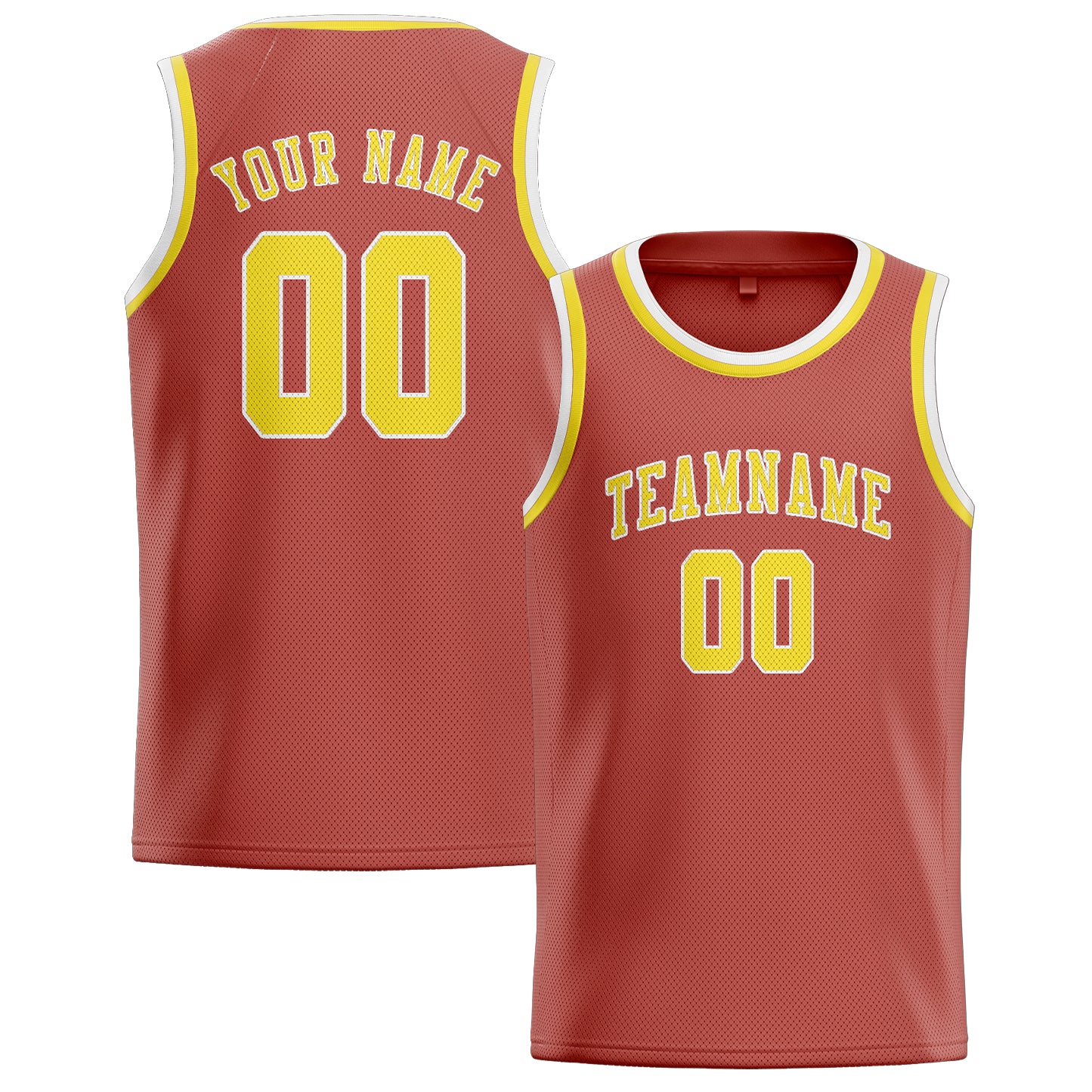 Maillot de basketball personnalisé Copper Rose jaune clair