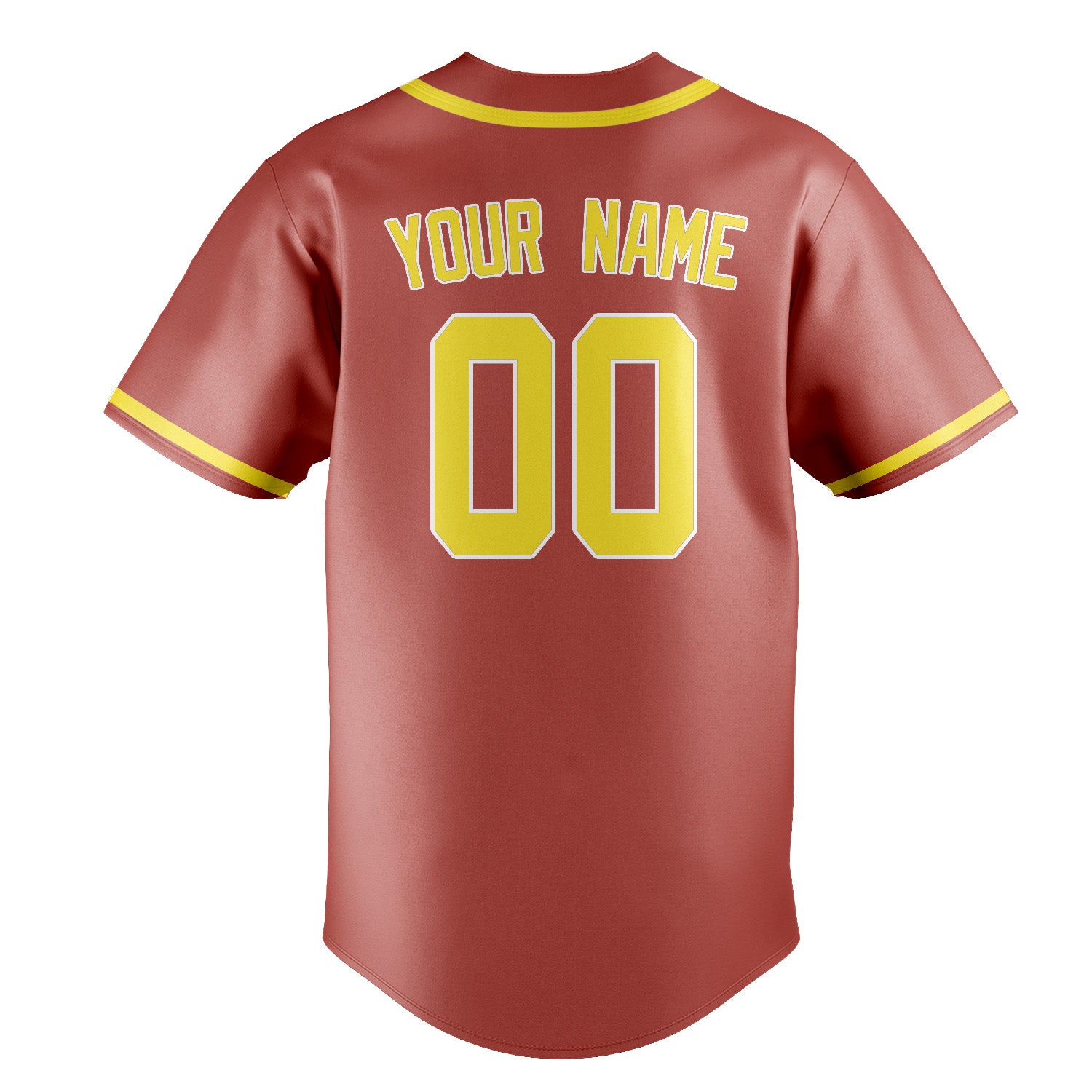 Maillot de baseball personnalisé Copper Rose jaune clair