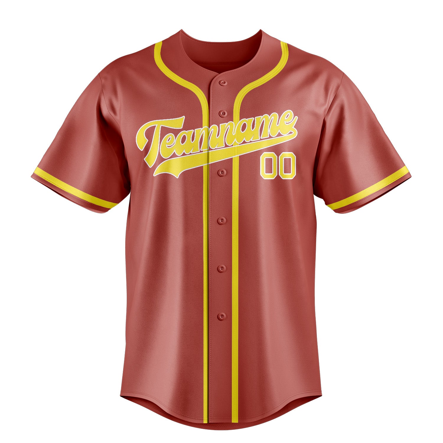 Maillot de baseball personnalisé Copper Rose jaune clair