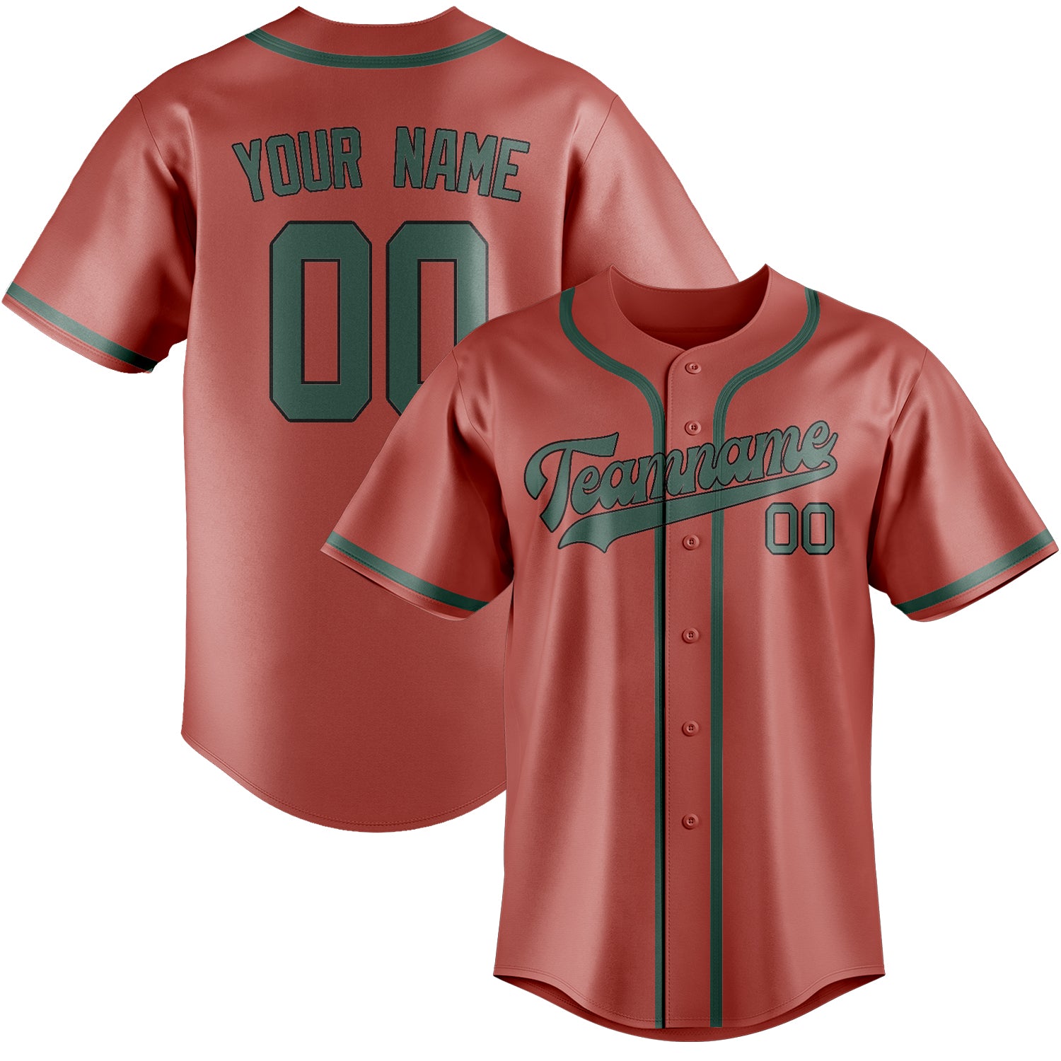 Maillot de baseball personnalisé Copper Rose bleu et vert