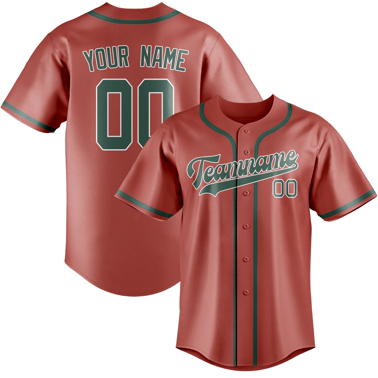 Maillot de baseball personnalisé Copper Rose bleu et vert