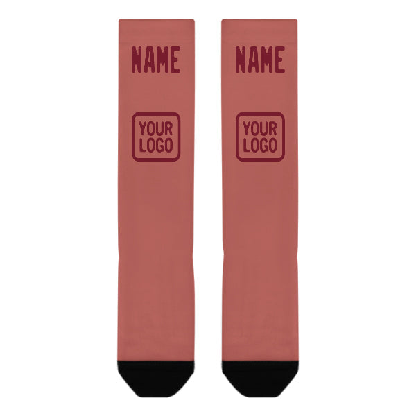 Chaussettes hautes personnalisées Copper Rose rouge carmin