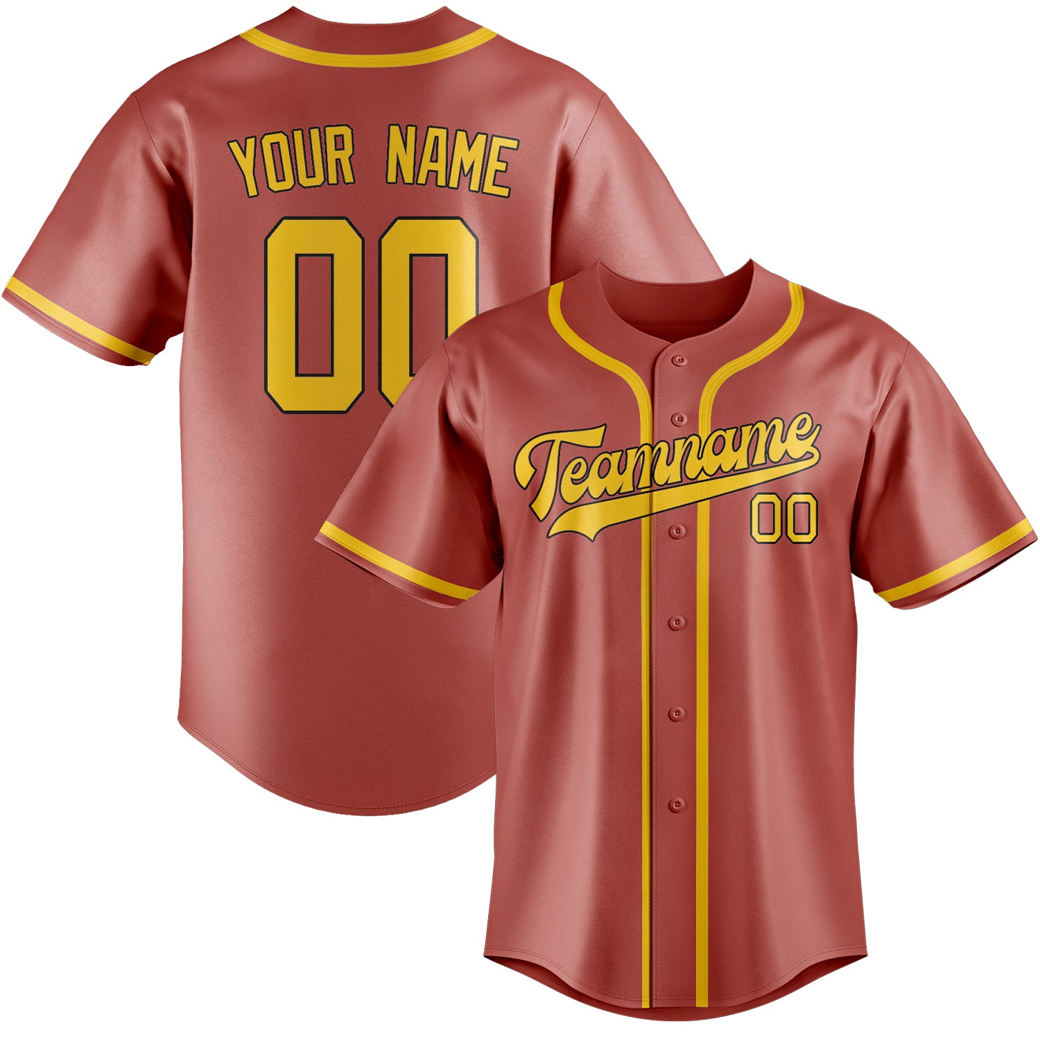 Maillot de baseball personnalisé en cuivre et or rose
