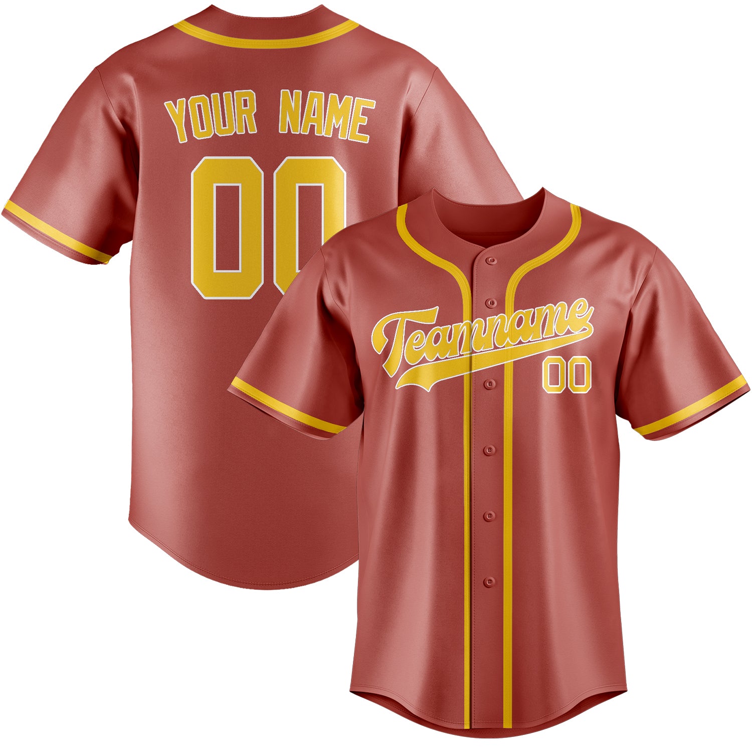 Maillot de baseball personnalisé en cuivre et or rose