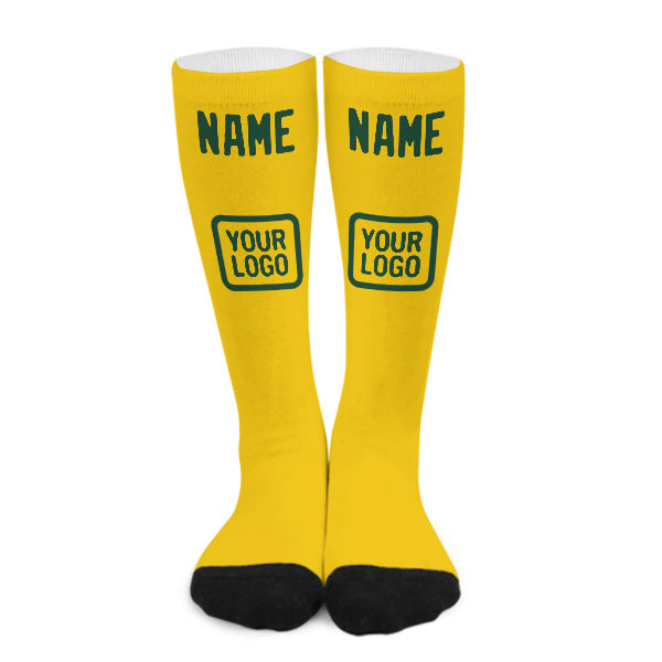 Chaussettes hautes personnalisées or et vert