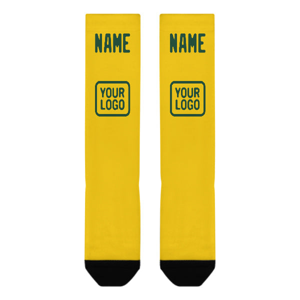 Chaussettes hautes personnalisées or et vert