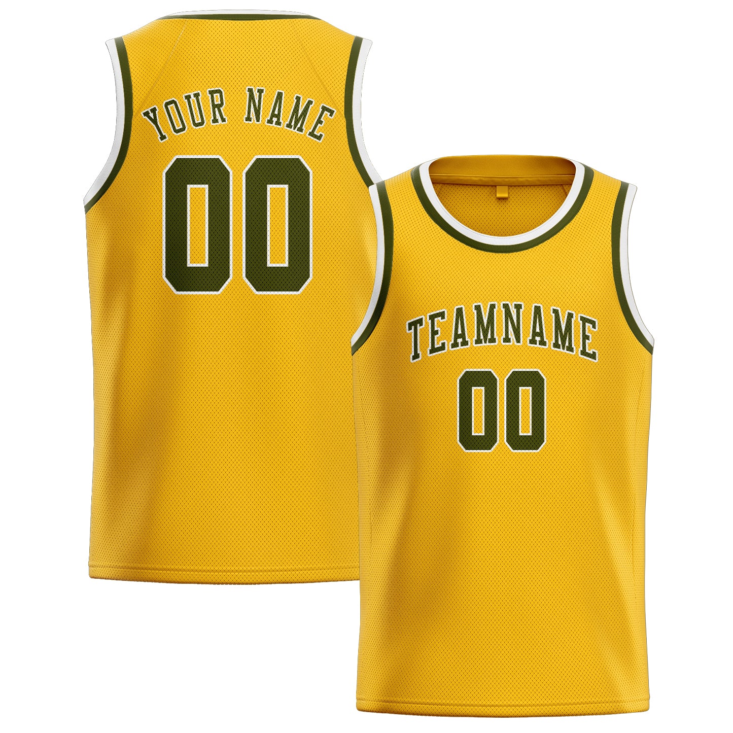 Maillot de basketball personnalisé Gold Olive