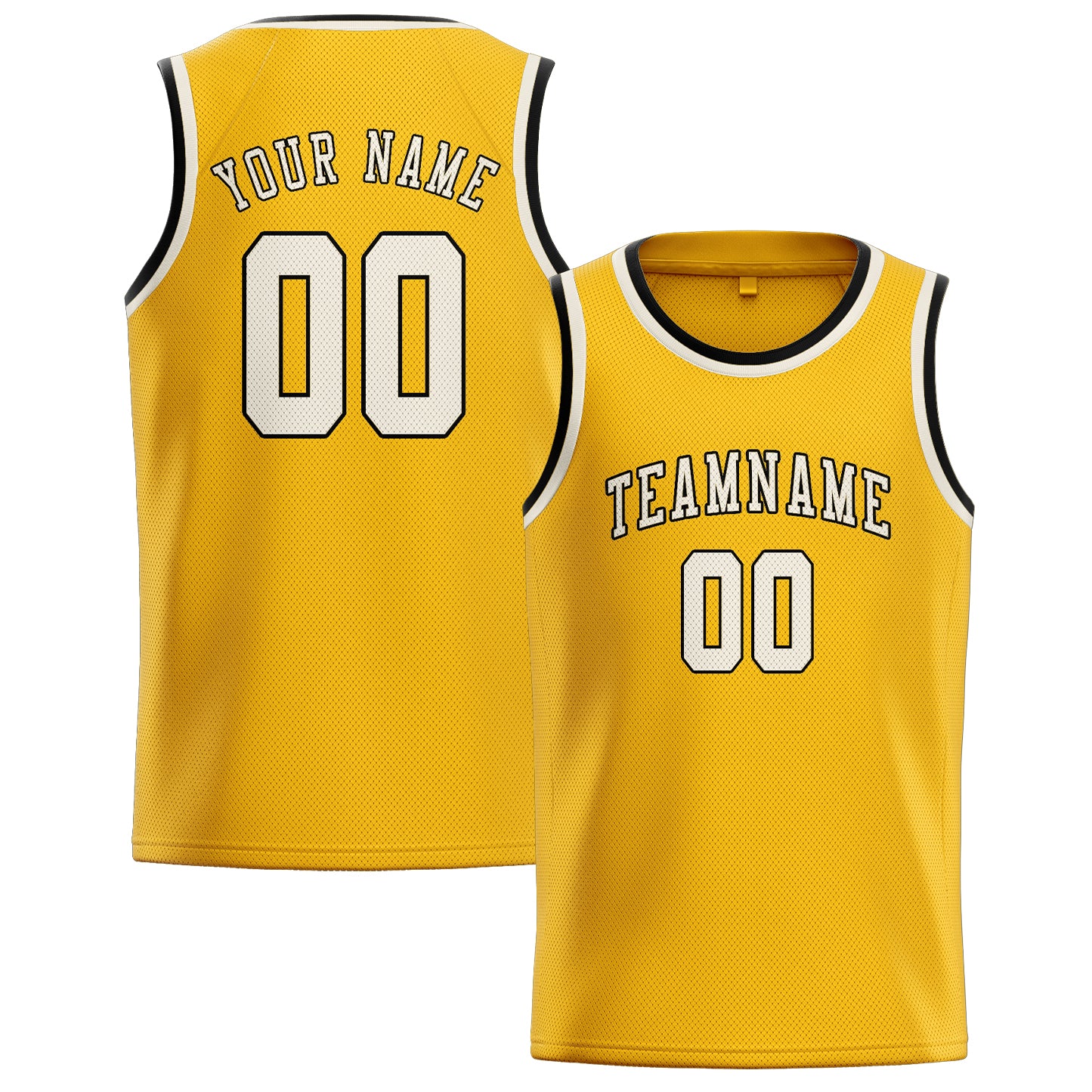 Maillot de basketball personnalisé crème doré