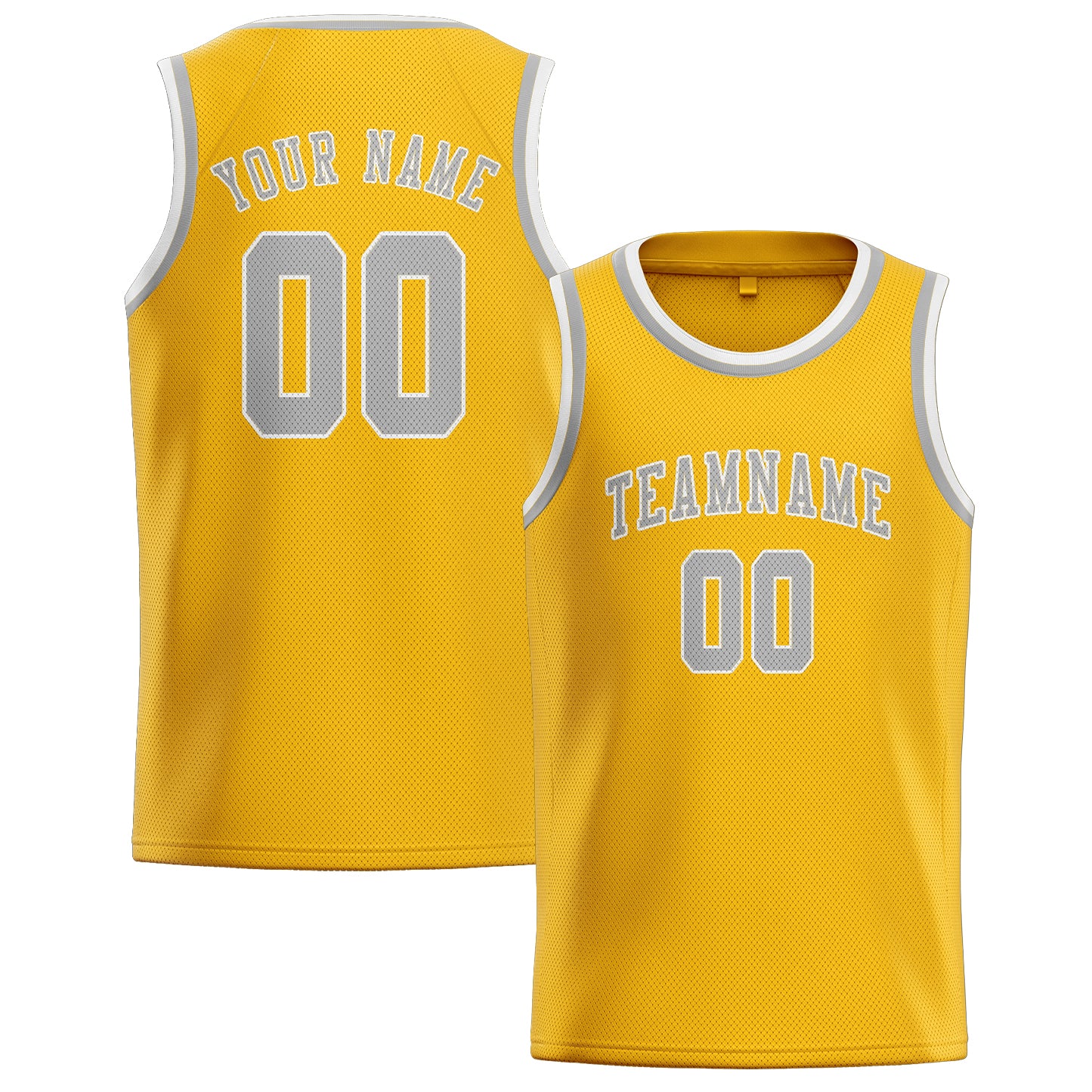 Maillot de basketball personnalisé or et gris