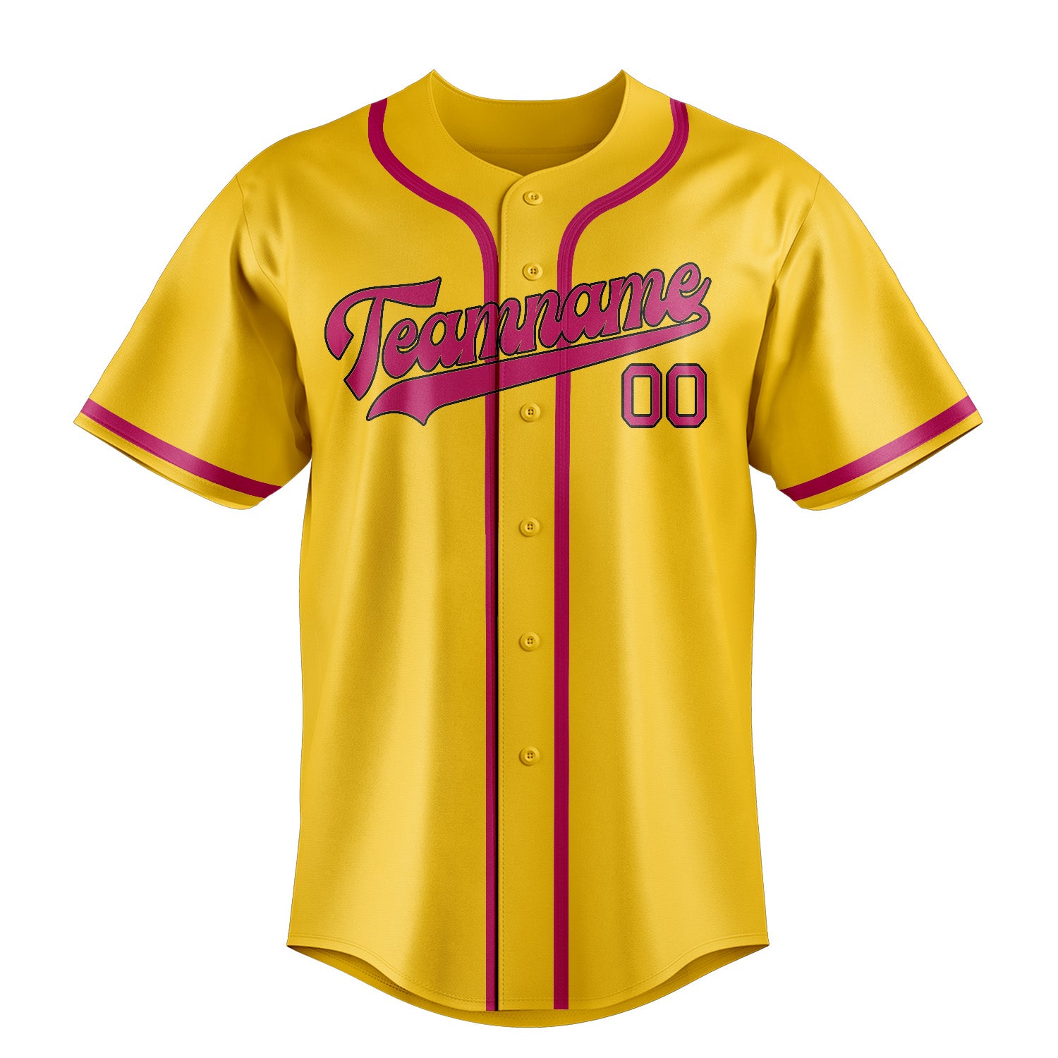 Maillot de baseball personnalisé or et rose