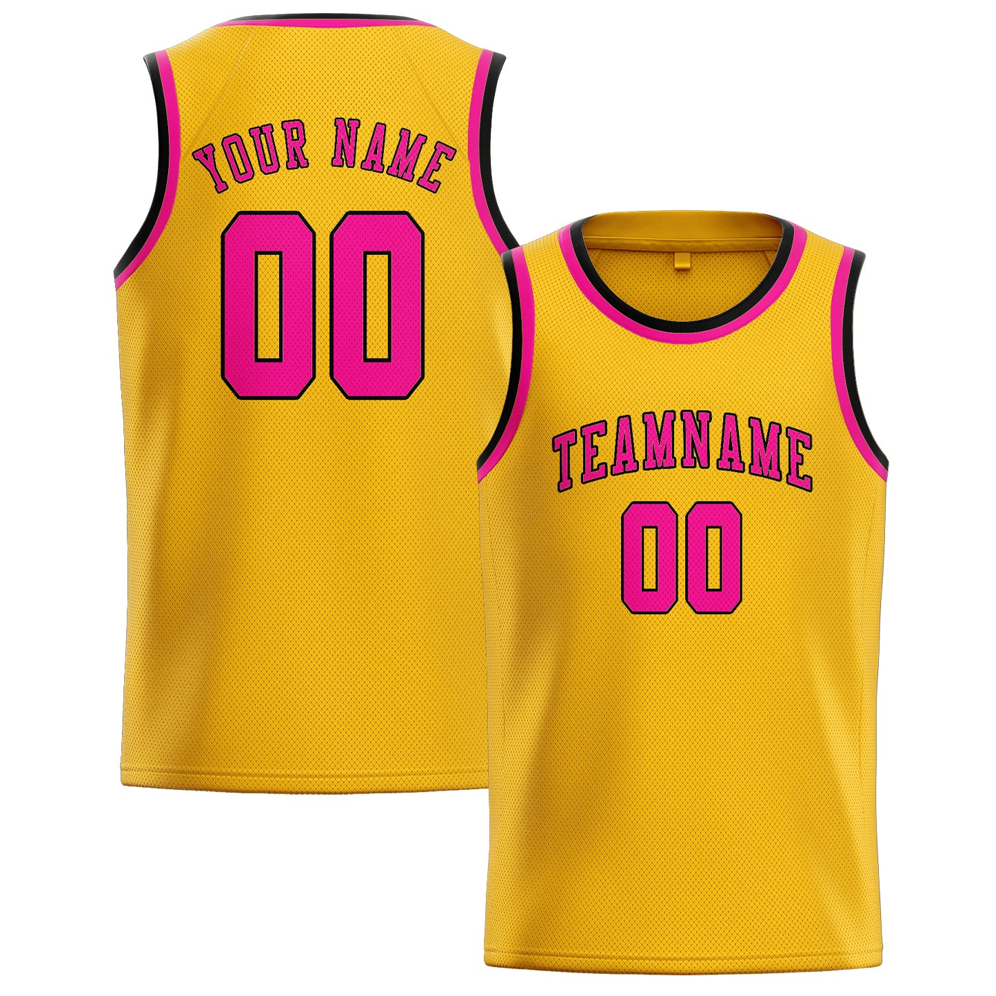 Maillot de basketball personnalisé or et rose