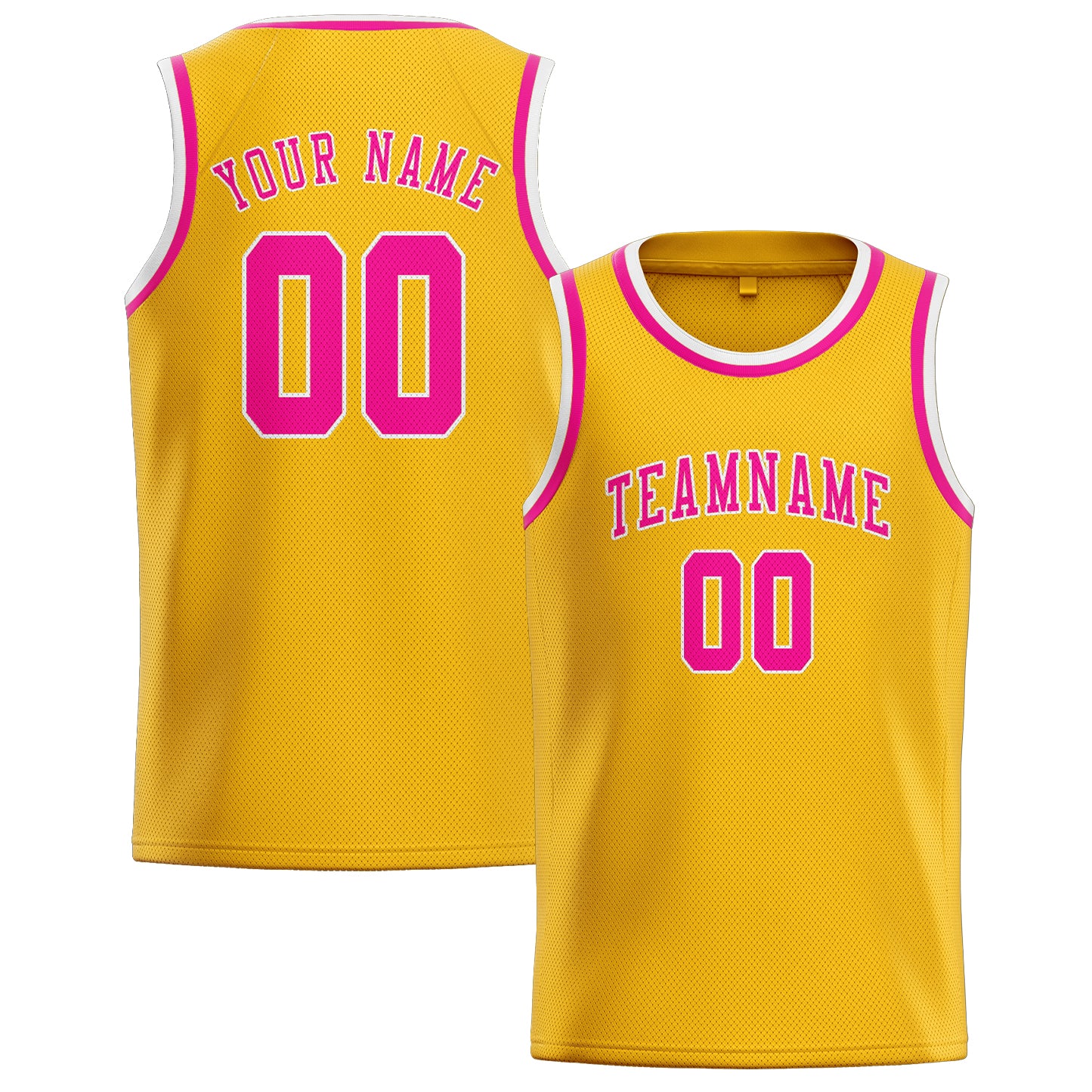 Maillot de basketball personnalisé or et rose