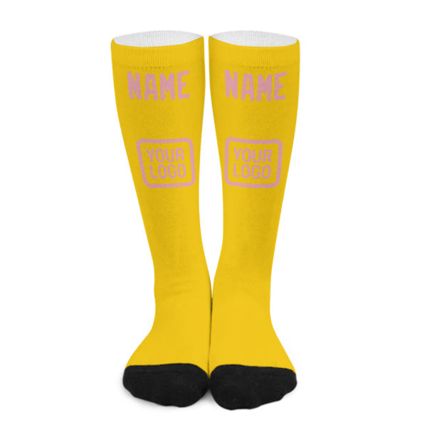 Chaussettes hautes personnalisées or rose clair