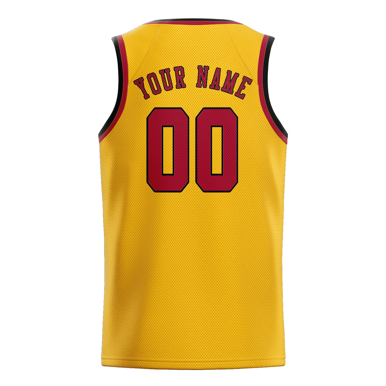 Maillot de basketball personnalisé or et rouge