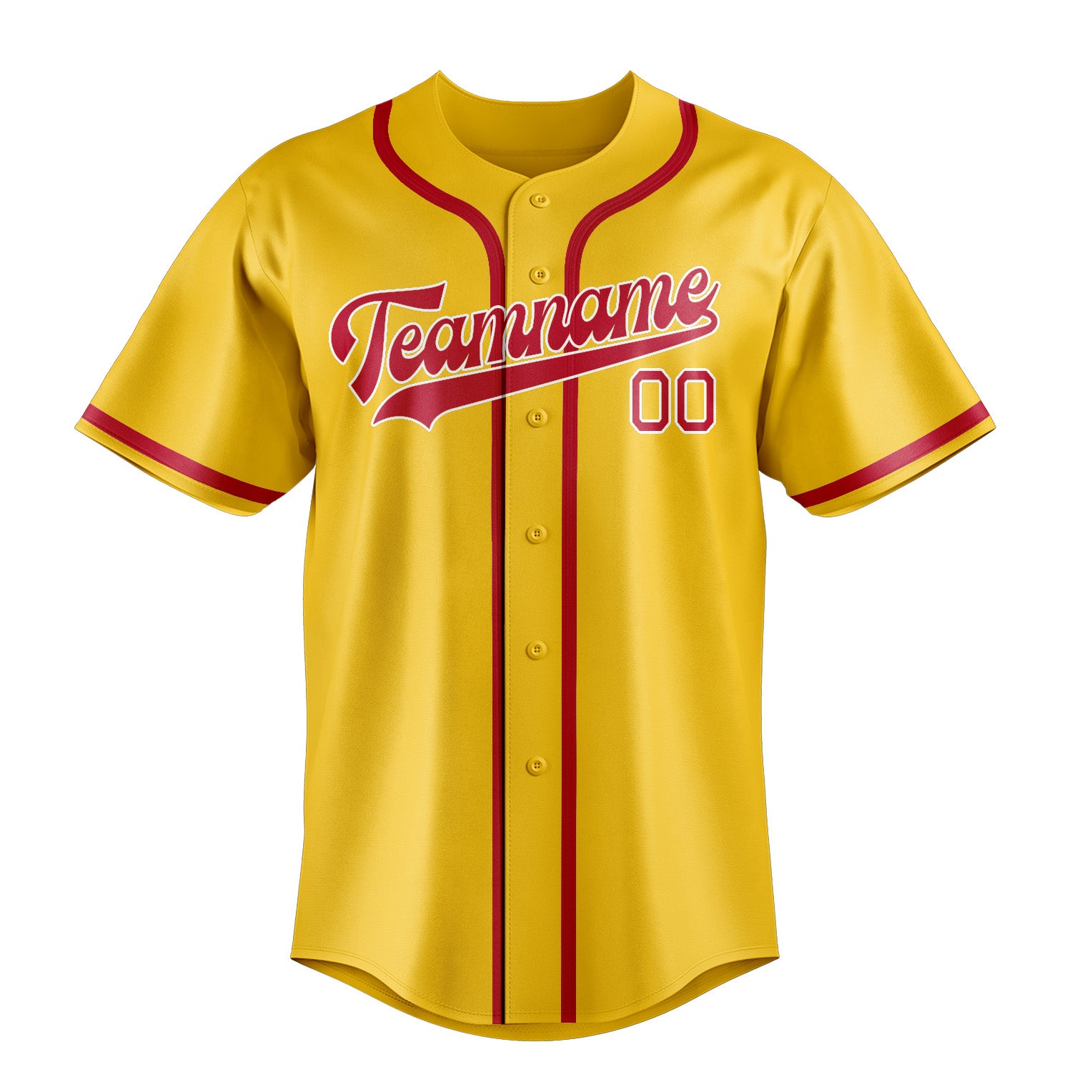 Maillot de baseball personnalisé or et rouge