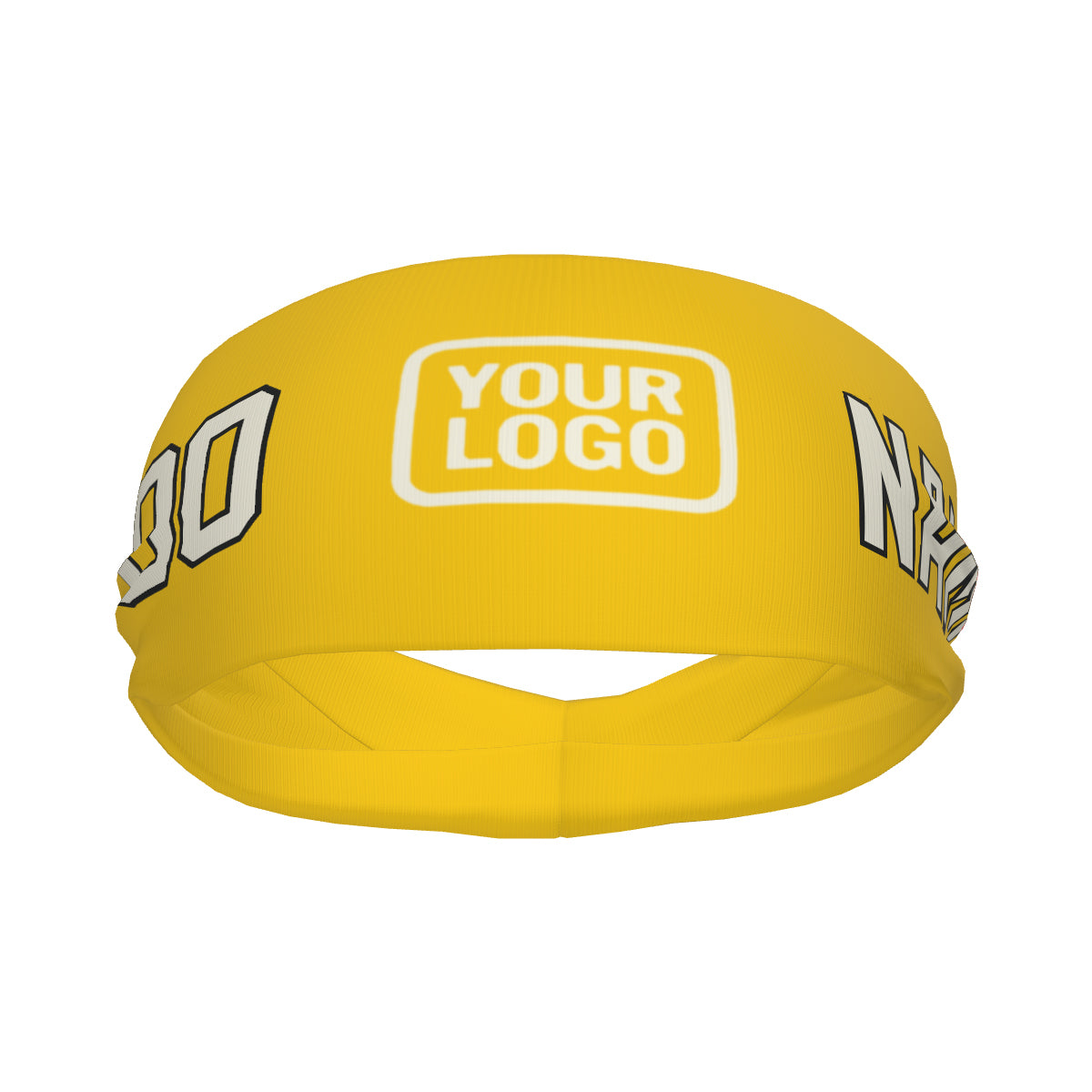 Bandeau de sport personnalisé or crème