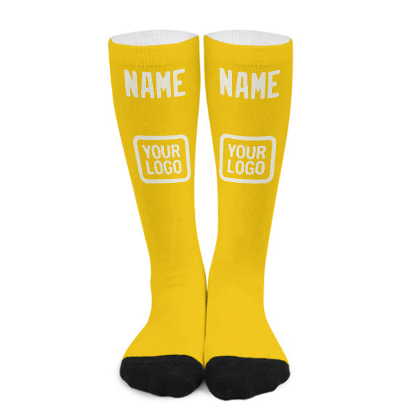 Chaussettes hautes personnalisées couleur crème dorée