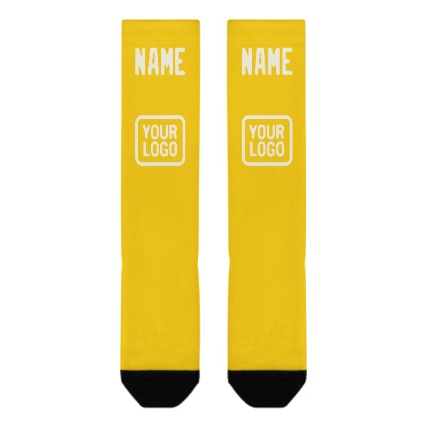 Chaussettes hautes personnalisées couleur crème dorée