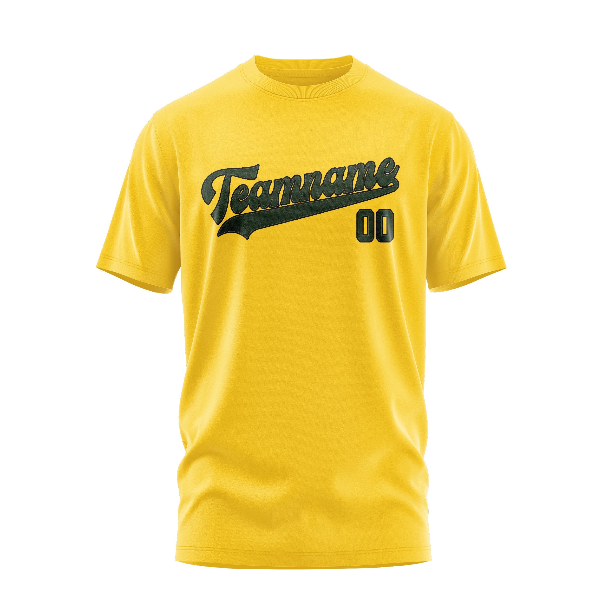 T-shirt personnalisé or et vert foncé