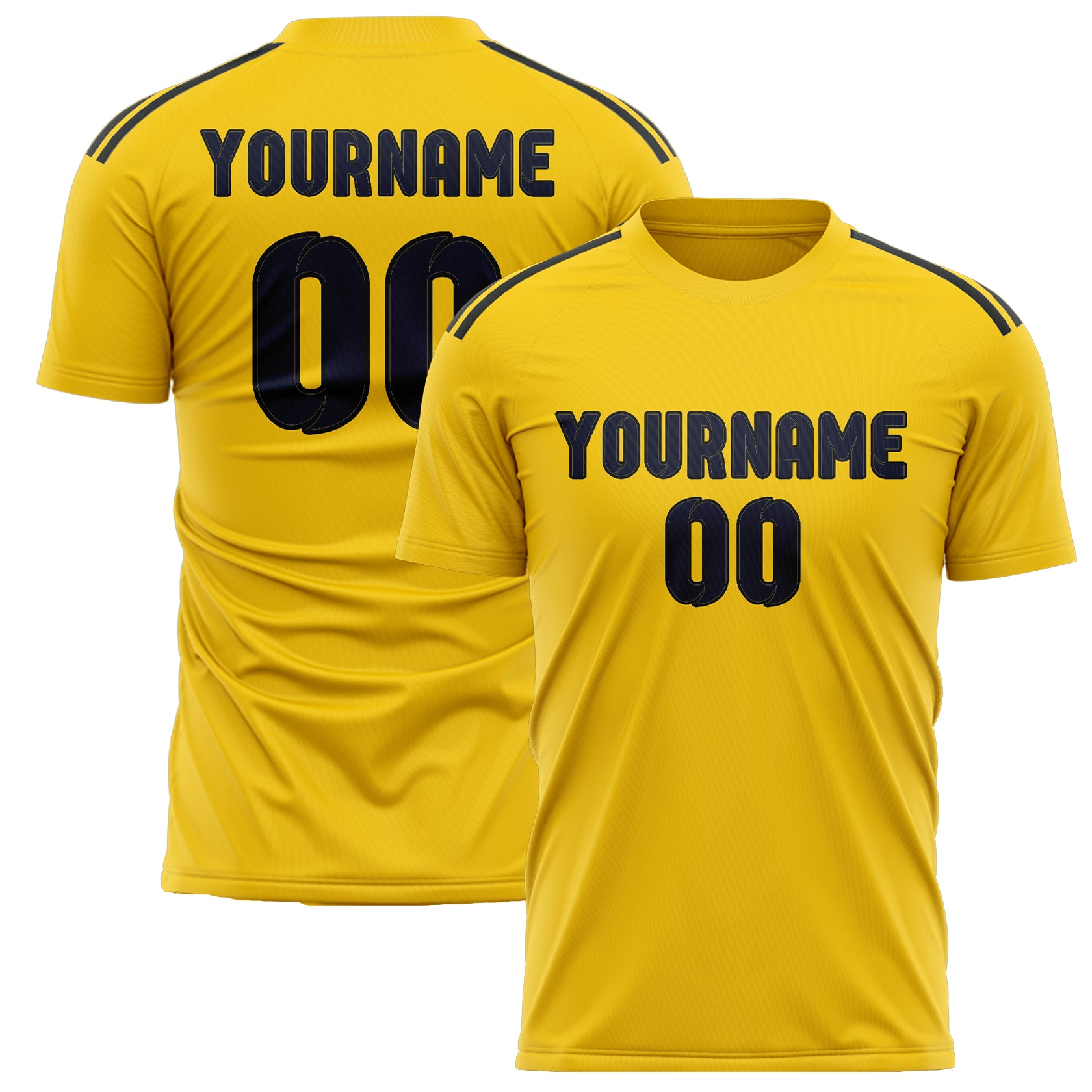 Maillot de football personnalisé or et marine