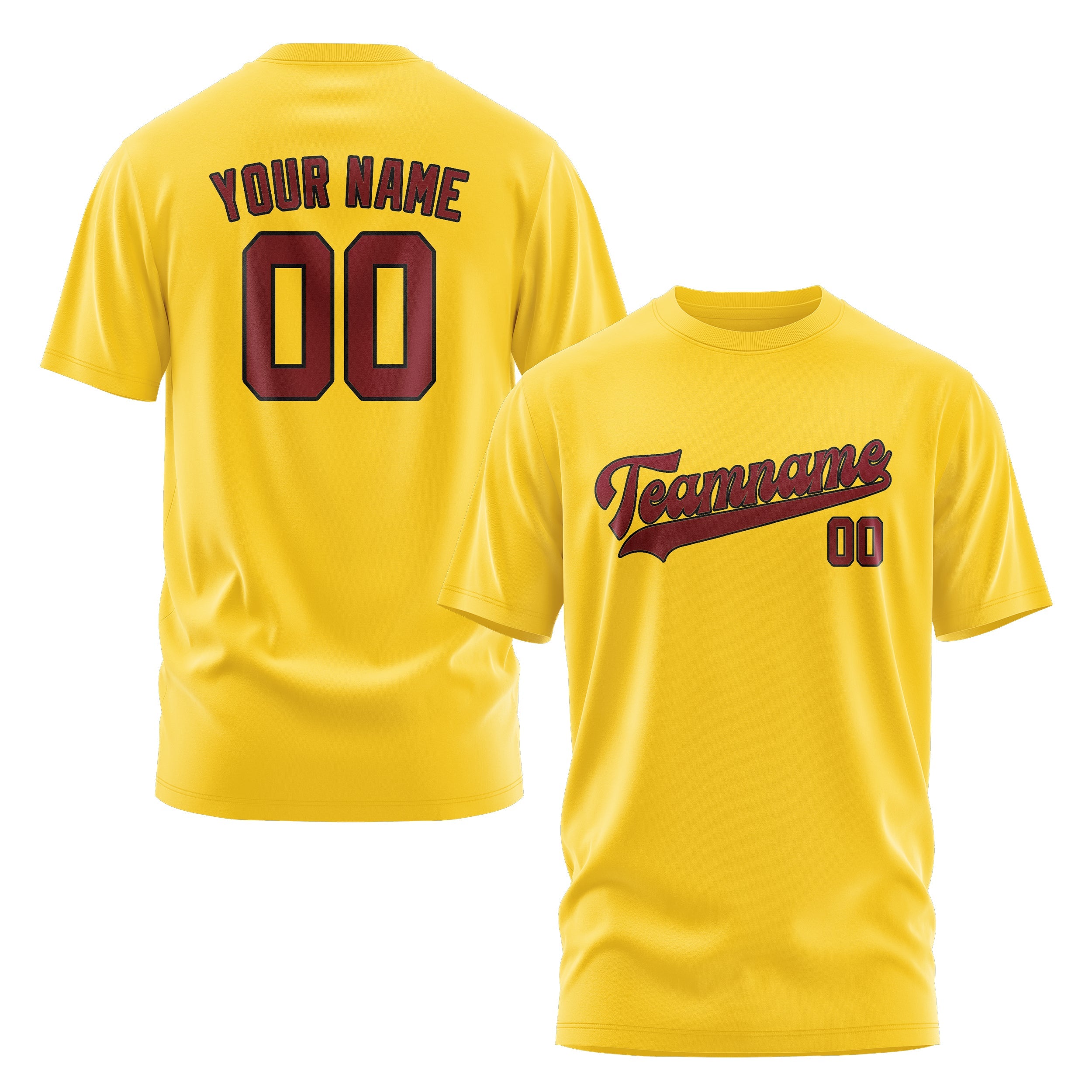 T-shirt personnalisé or cramoisi rouge