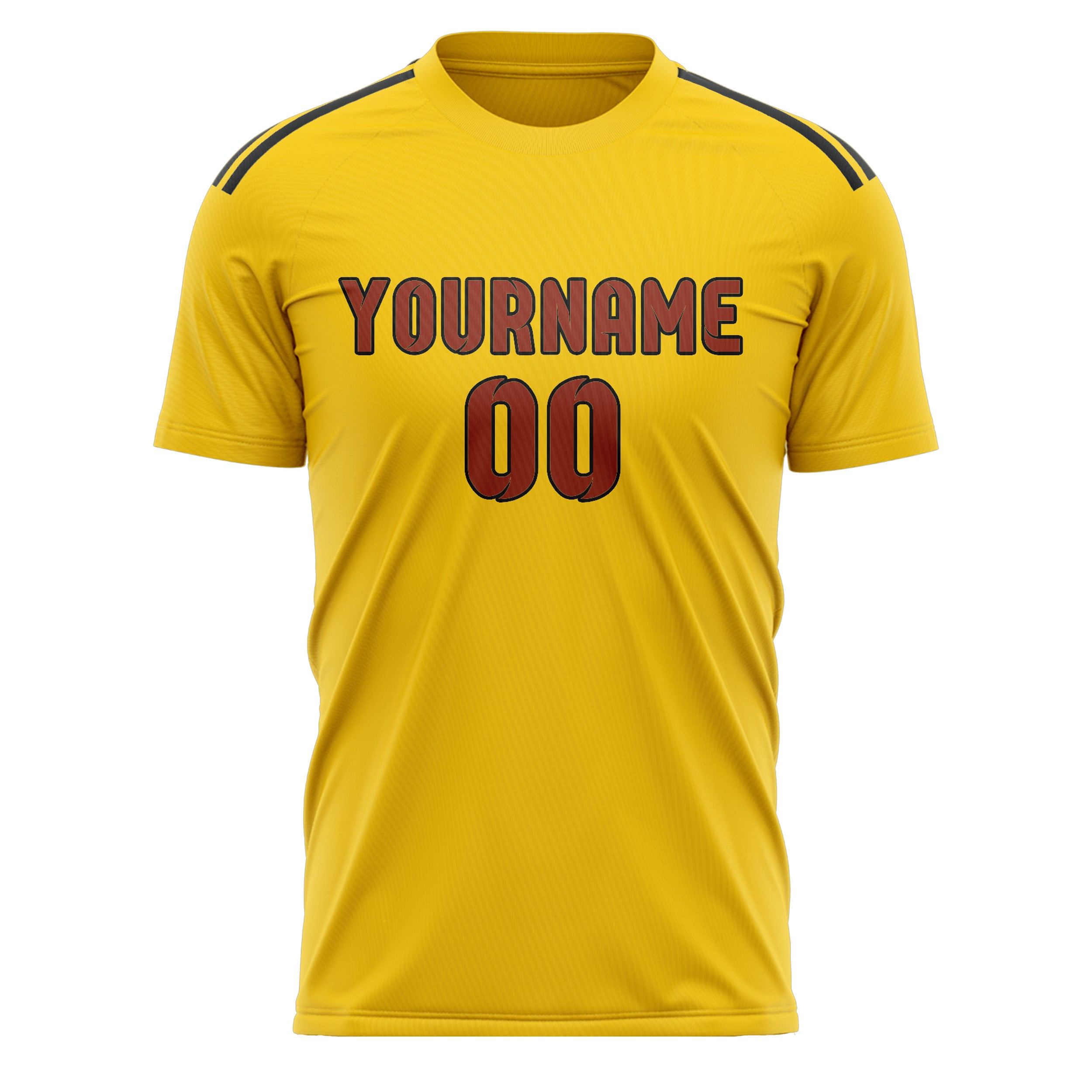 Maillot de football personnalisé or corail rouge