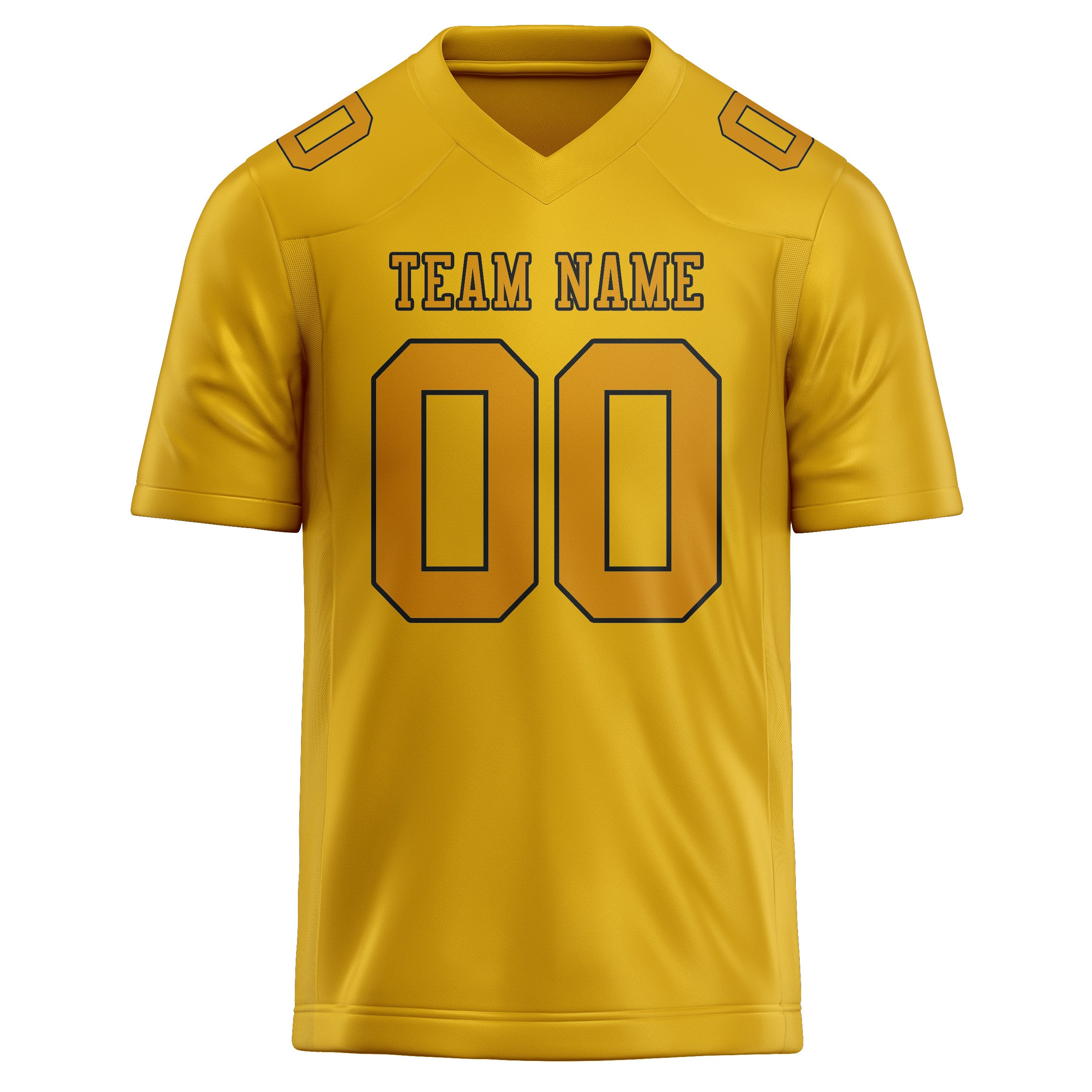 Maillot de football personnalisé jaune or
