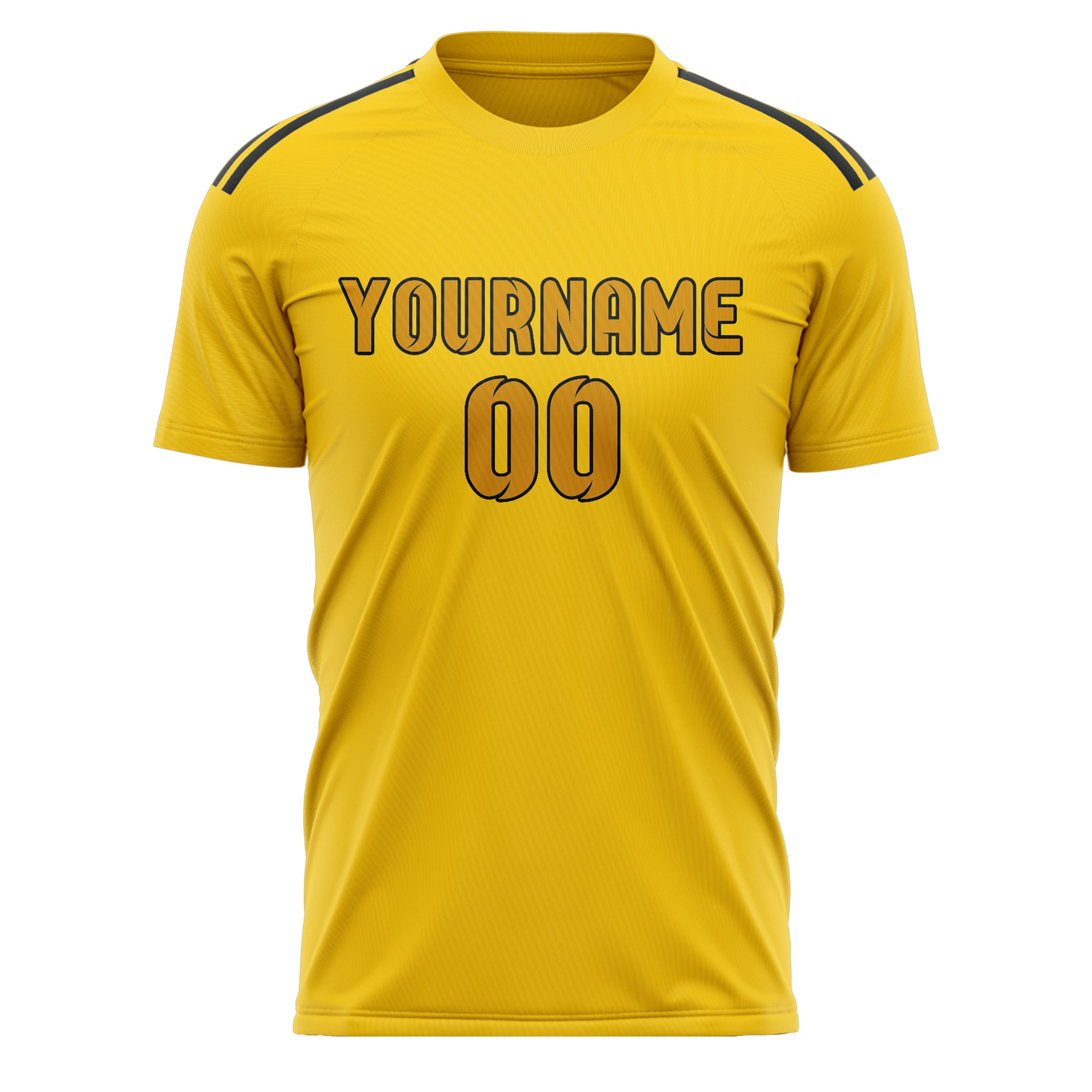 Maillot de football personnalisé jaune or