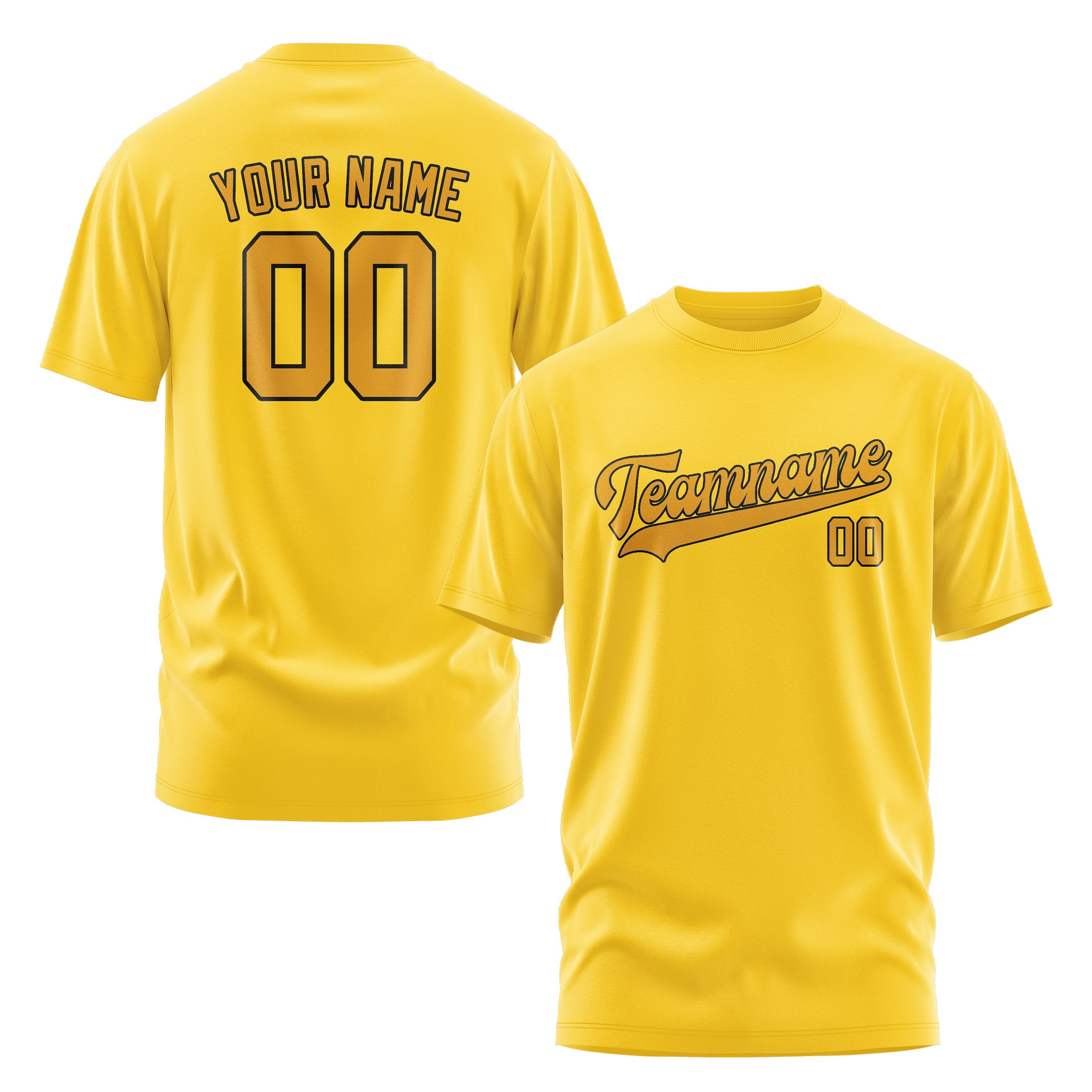 T-shirt personnalisé jaune doré