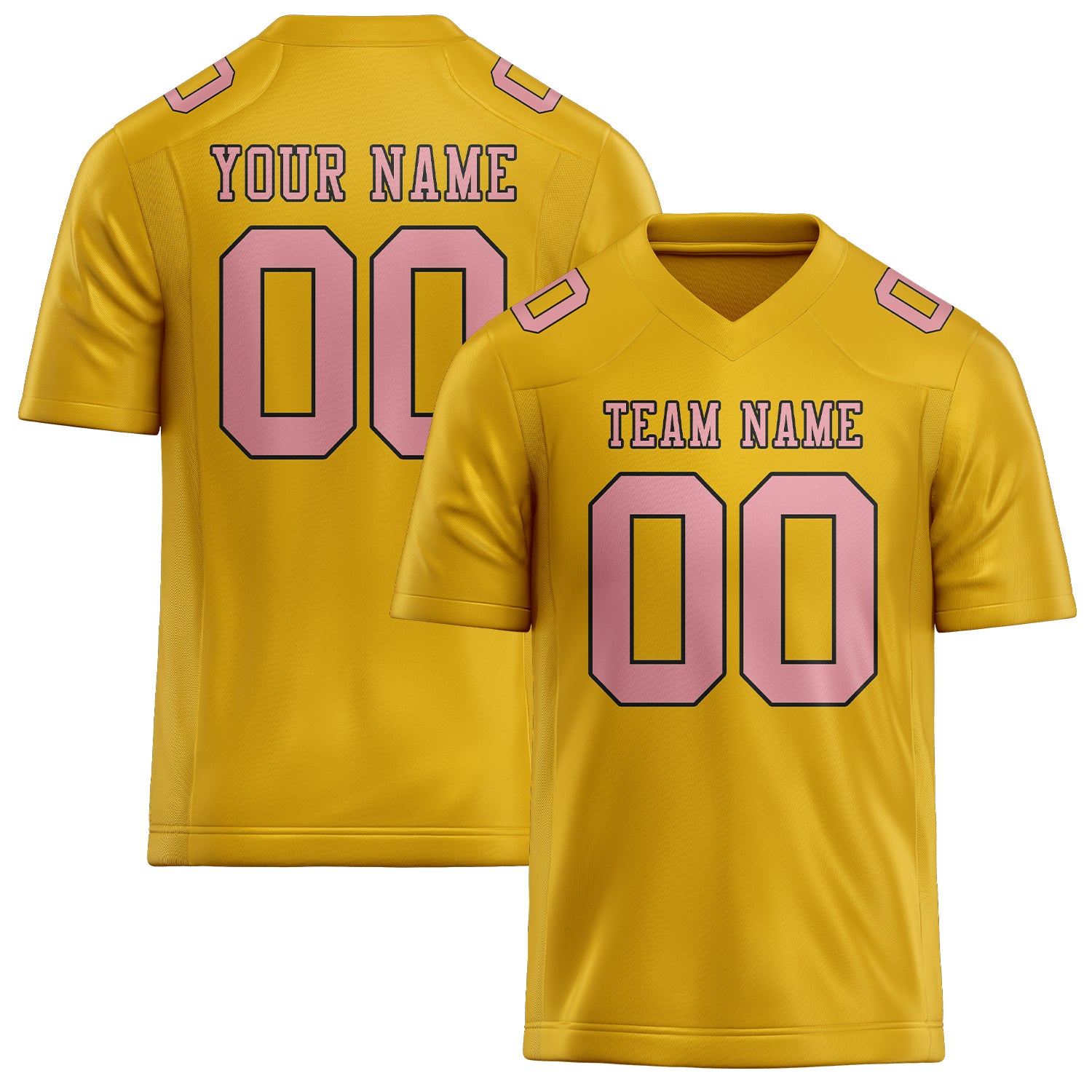 Maillot de football personnalisé or rose clair