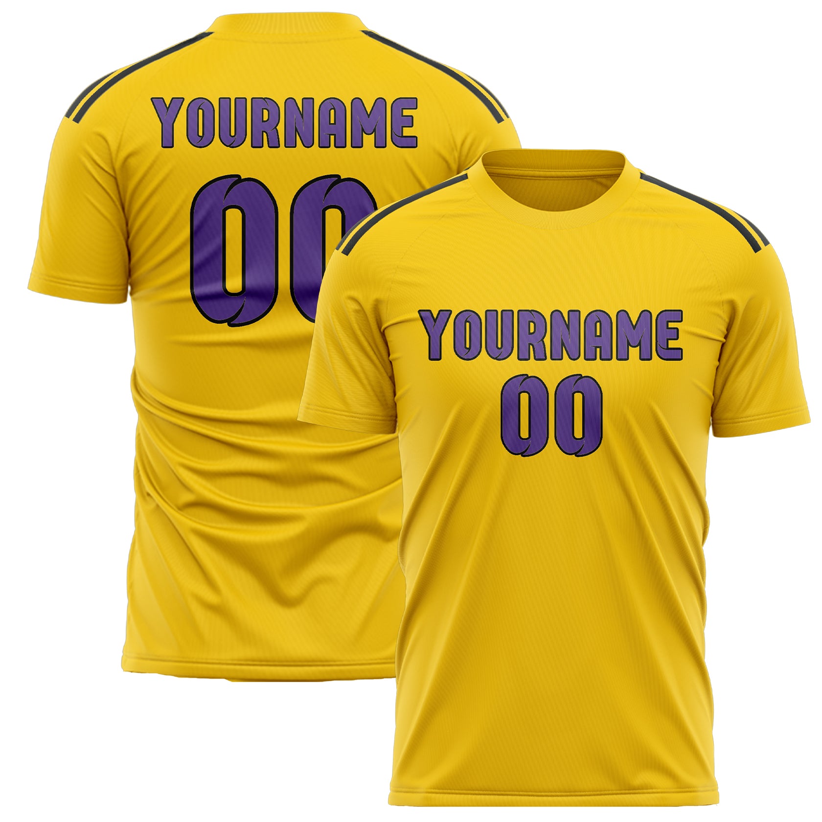 Maillot de football personnalisé or et violet clair