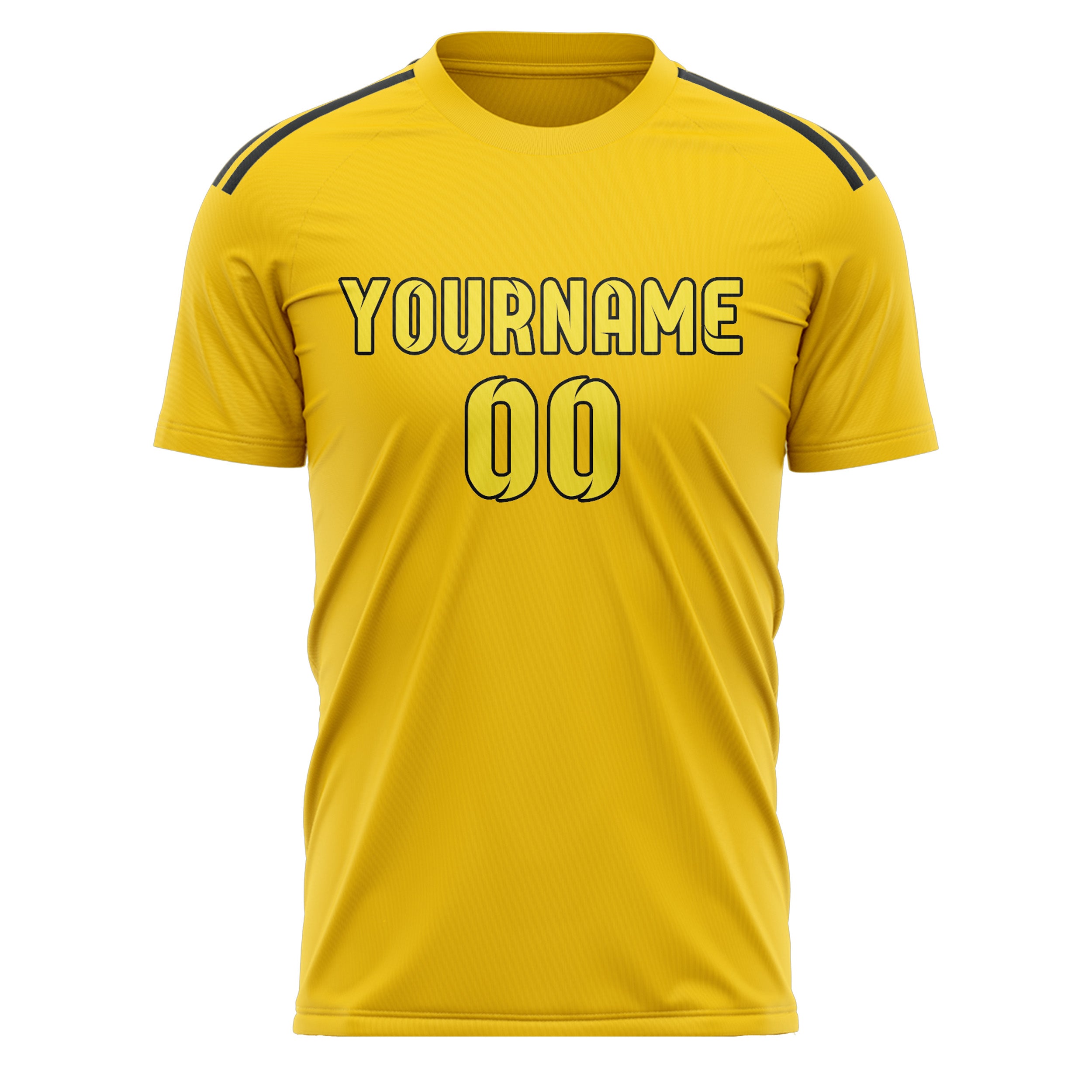 Maillot de football personnalisé or et jaune clair