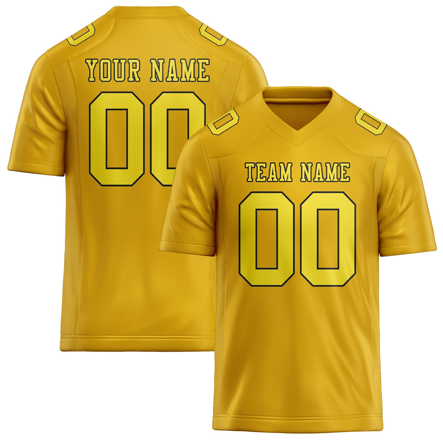 Maillot de football personnalisé or et jaune clair
