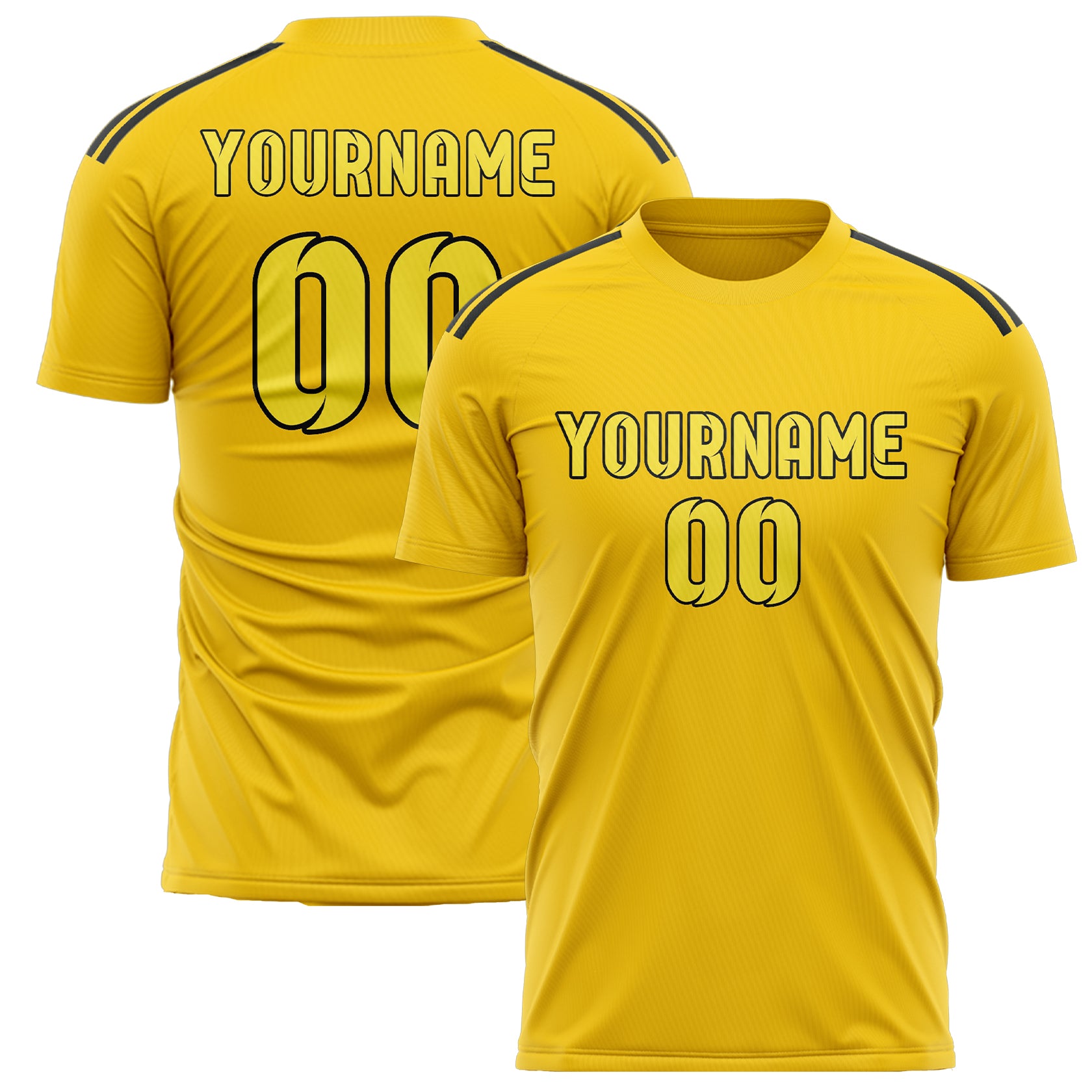 Maillot de football personnalisé or et jaune clair