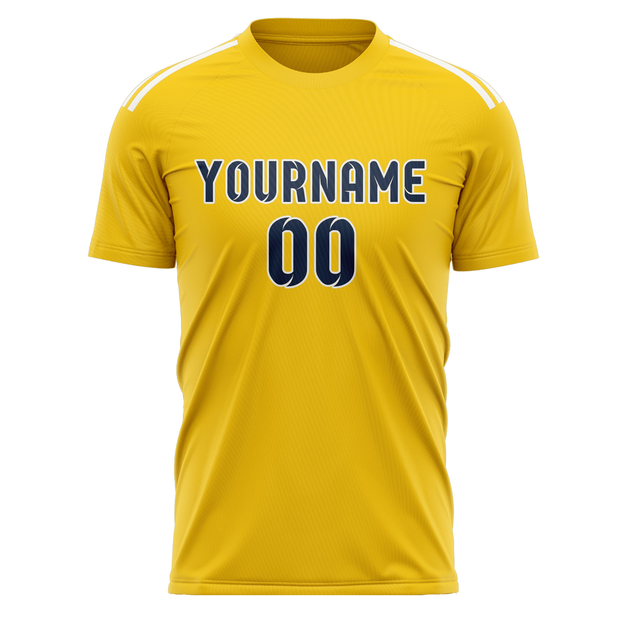 Maillot de football personnalisé or et bleu