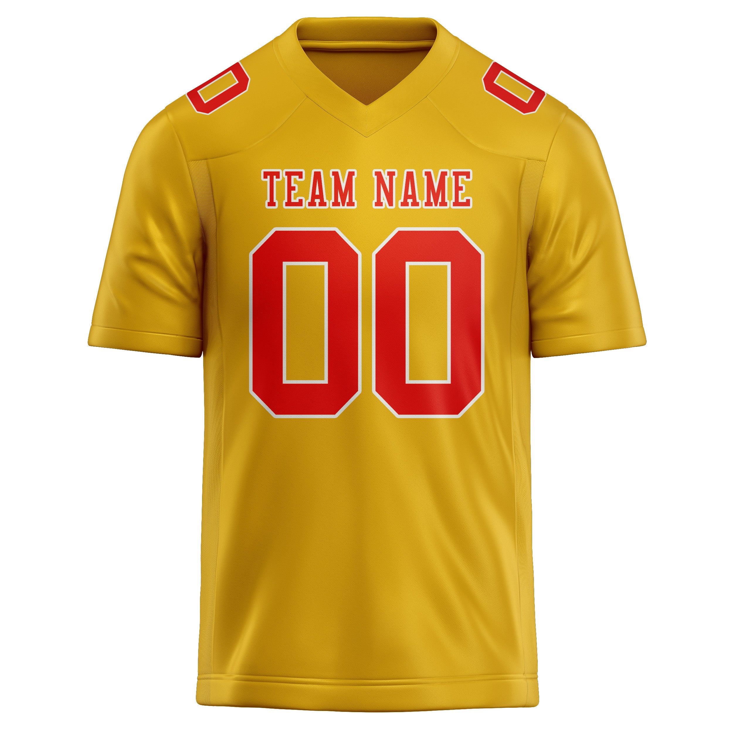 Maillot de football personnalisé or orange rouge