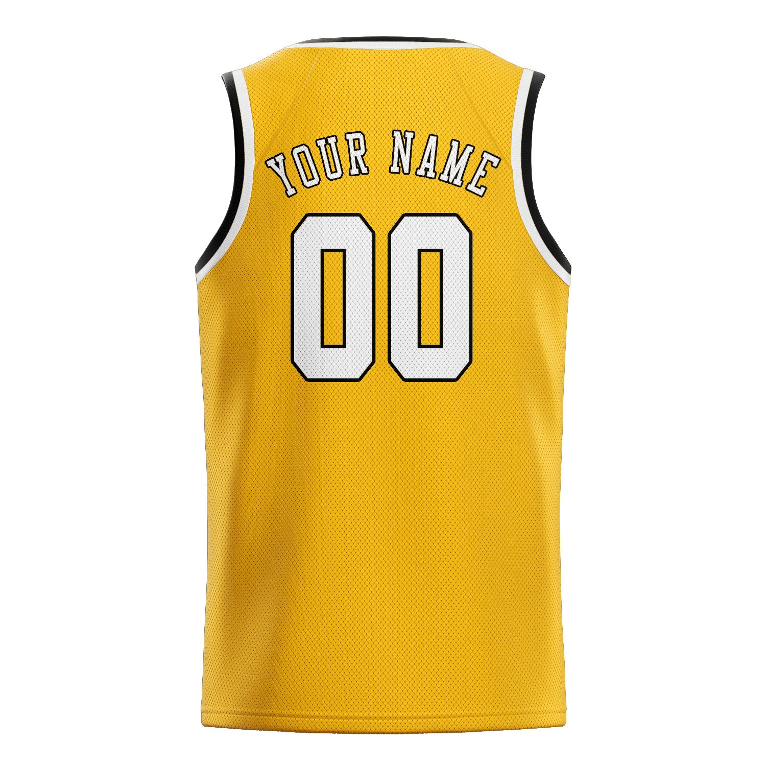 Maillot de basketball personnalisé or et blanc