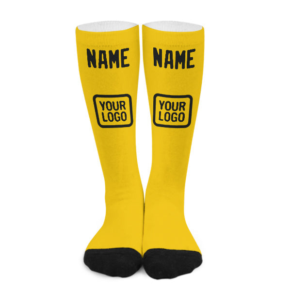 Chaussettes hautes personnalisées or et noir