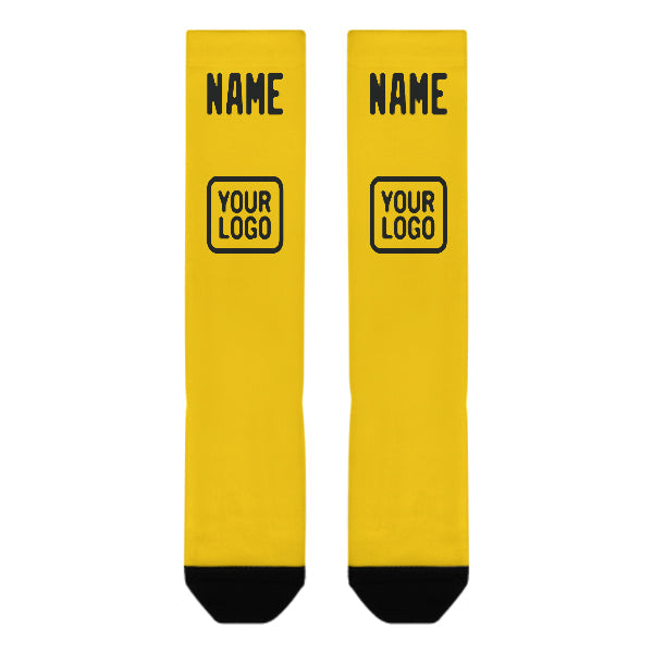 Chaussettes hautes personnalisées or et noir